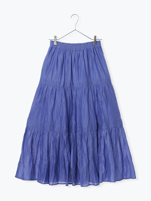 Samansa Mos2「インドボイルギャザースカート」|スカート|ブルー