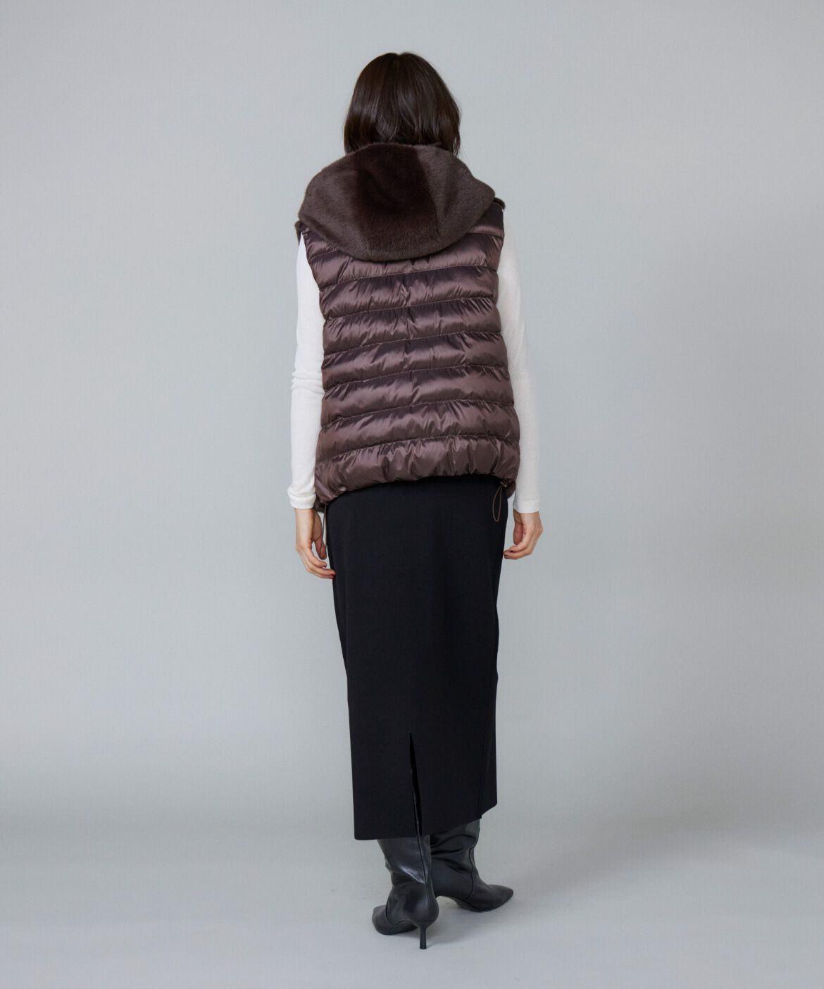 Le Souk「フェイクファー フードジレ」|ダウンベスト・ベスト|