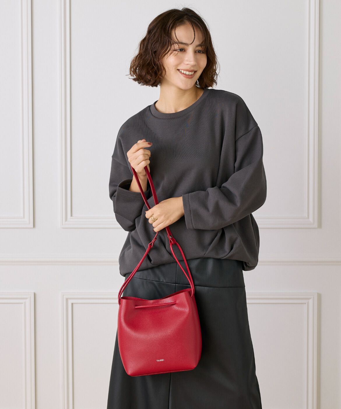 FAVORITE SUKINAMONO「SOFT SHRINK レザークロスボディバッグ《YAHKI》」|ショルダー・メッセンジャー|