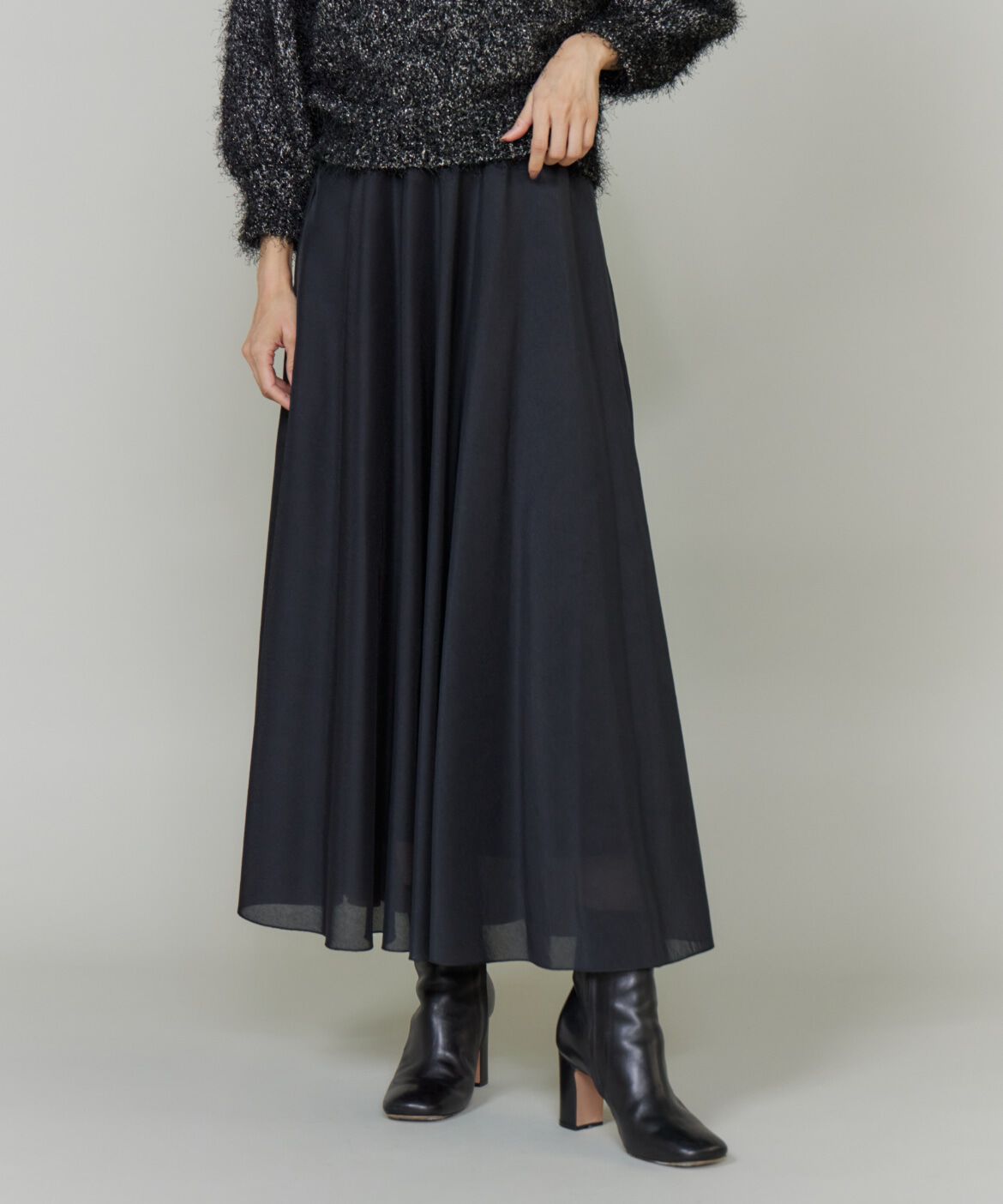 INED「シェルプリーツフレアスカート」|フレア|