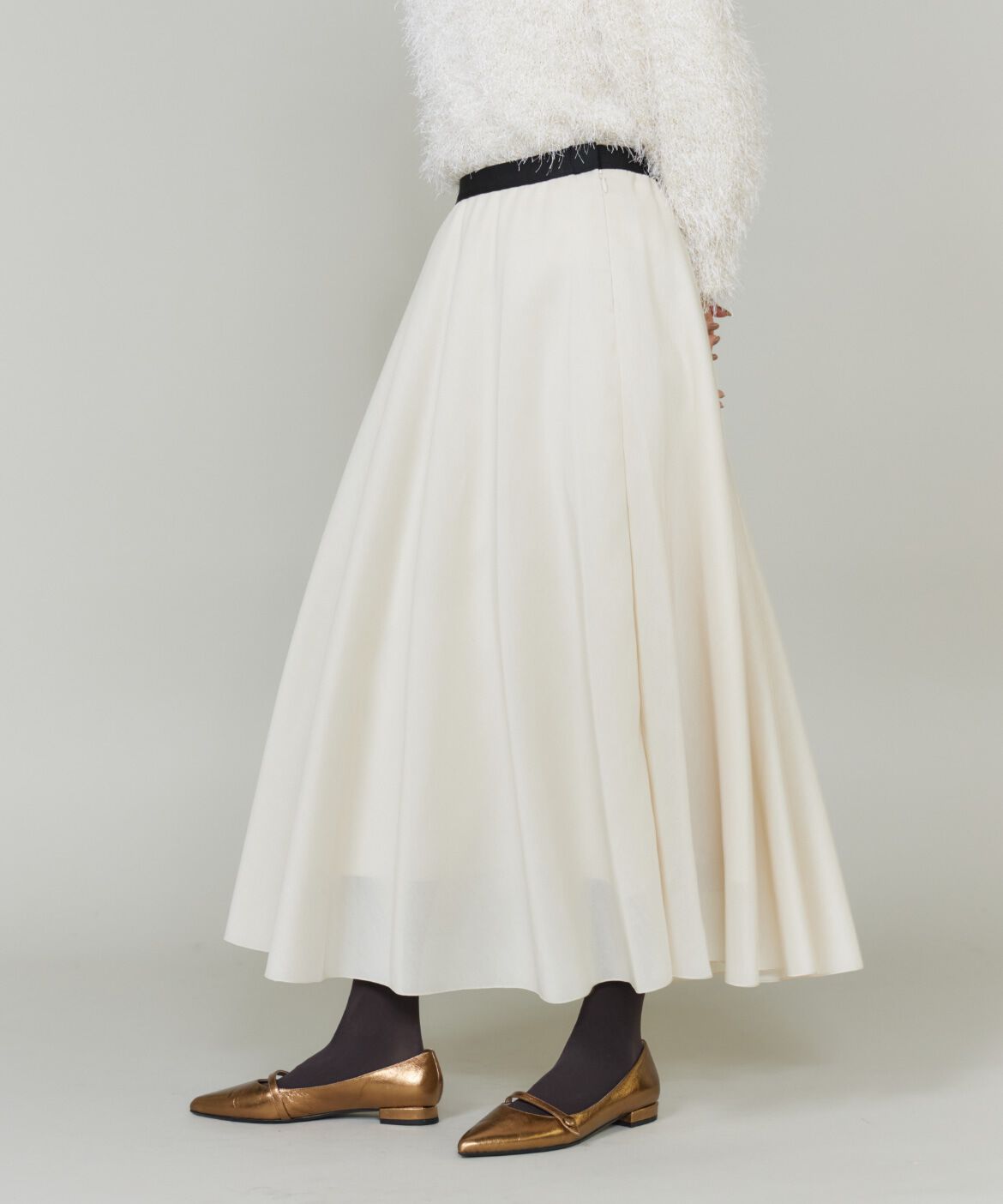 INED「シェルプリーツフレアスカート」|フレア|