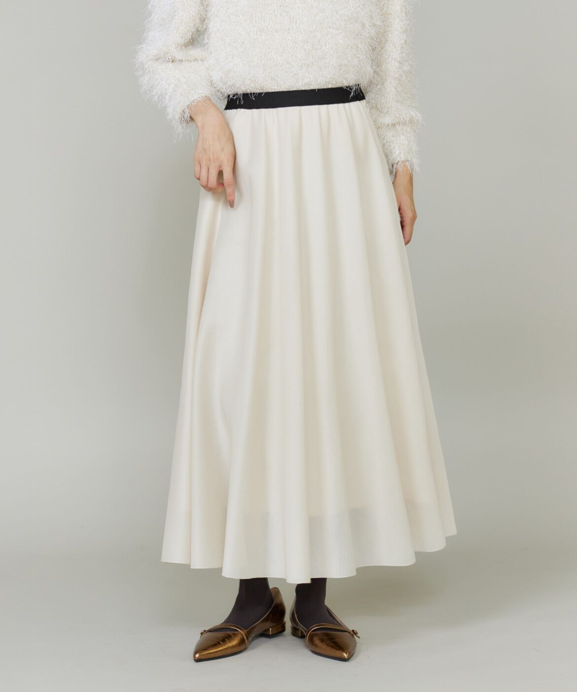 INED「シェルプリーツフレアスカート」|フレア|