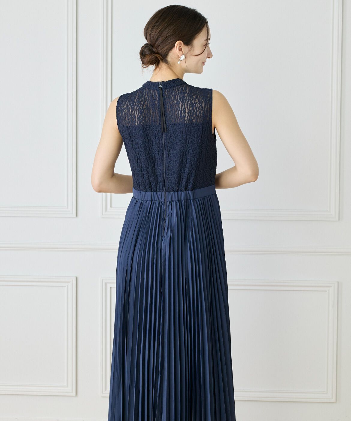 ef-de Black「レース x プリーツワンピース」|ワンピース|