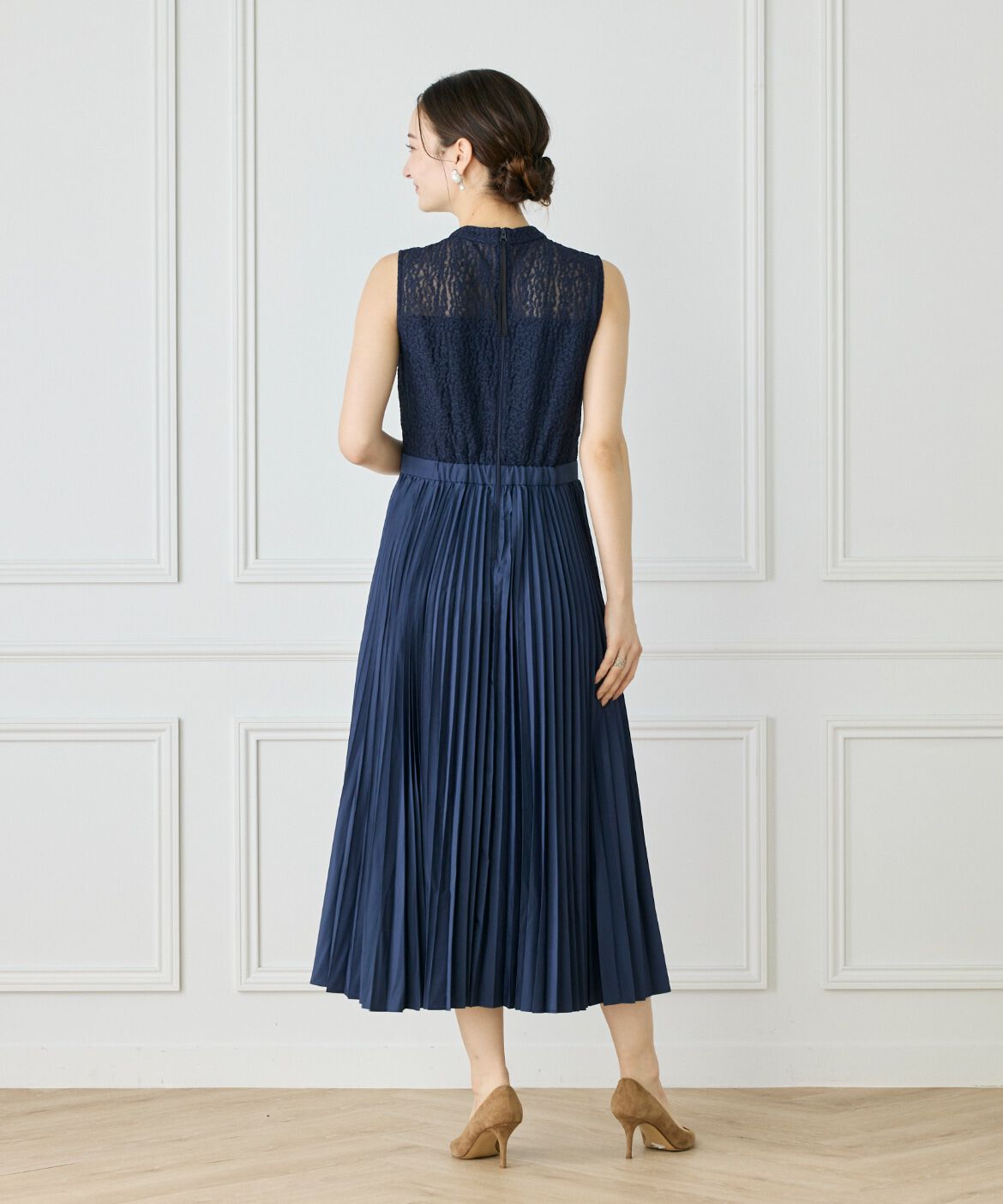 ef-de Black「レース x プリーツワンピース」|ワンピース|