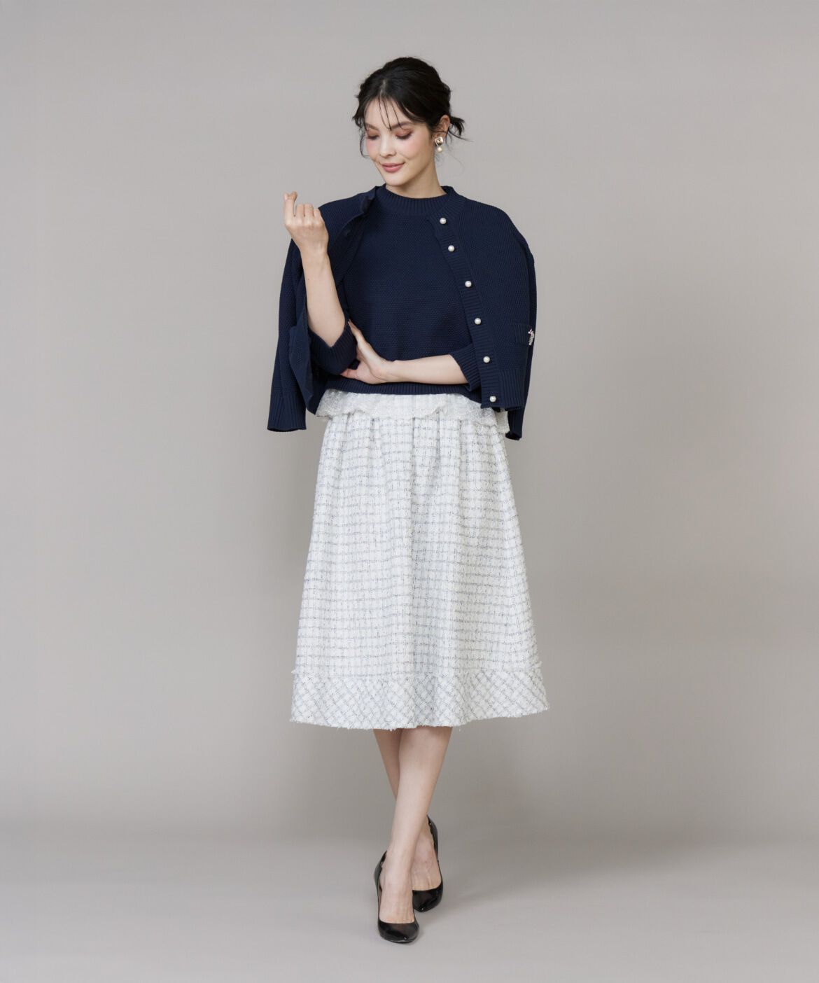 Maglie le cassetto「《大きいサイズ》レースドッキングコンパクトプルオーバー」|ニット・セーター|