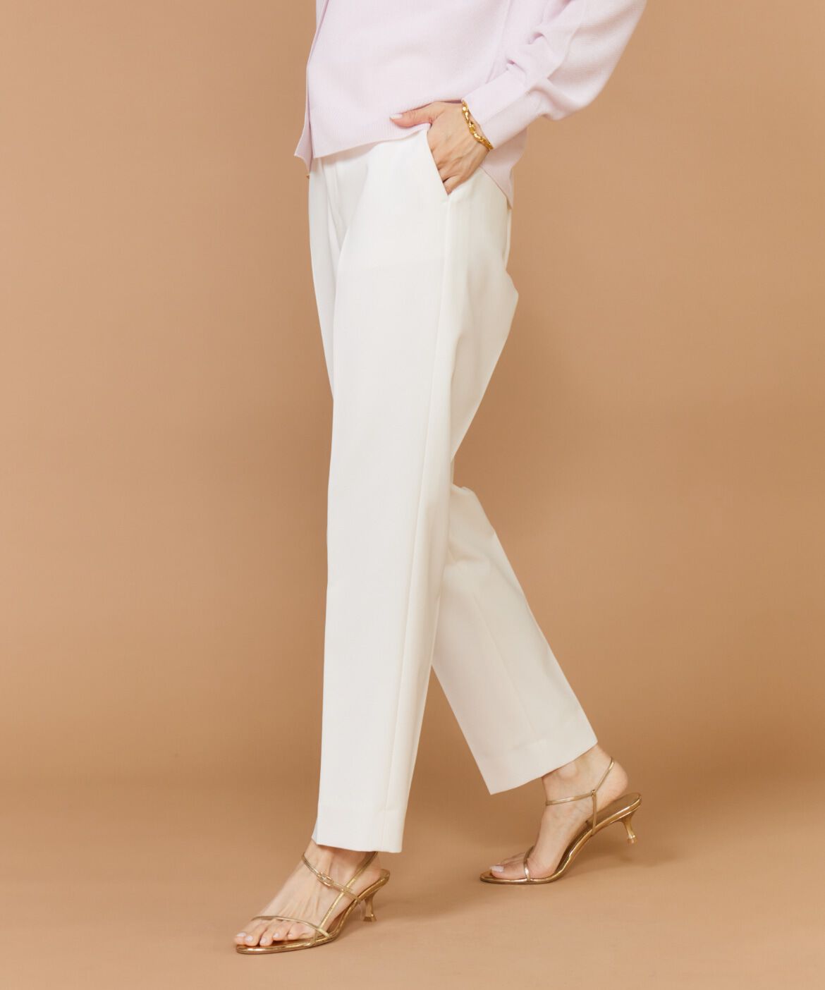 INED「美脚テーパードパンツ」|その他|オフホワイト1