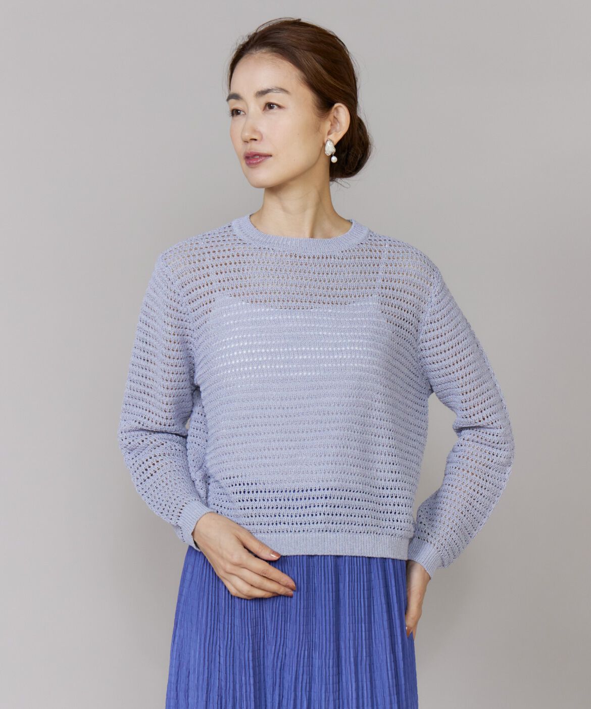 Le Souk「透かし柄ボートネックプルオーバー」|ニット・セーター|ラベンダー7