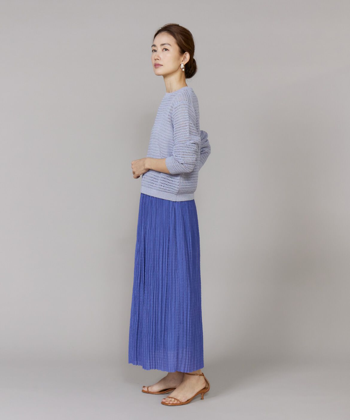 Le Souk「《大きいサイズ》透かし柄ボートネックプルオーバー」|ニット・セーター|