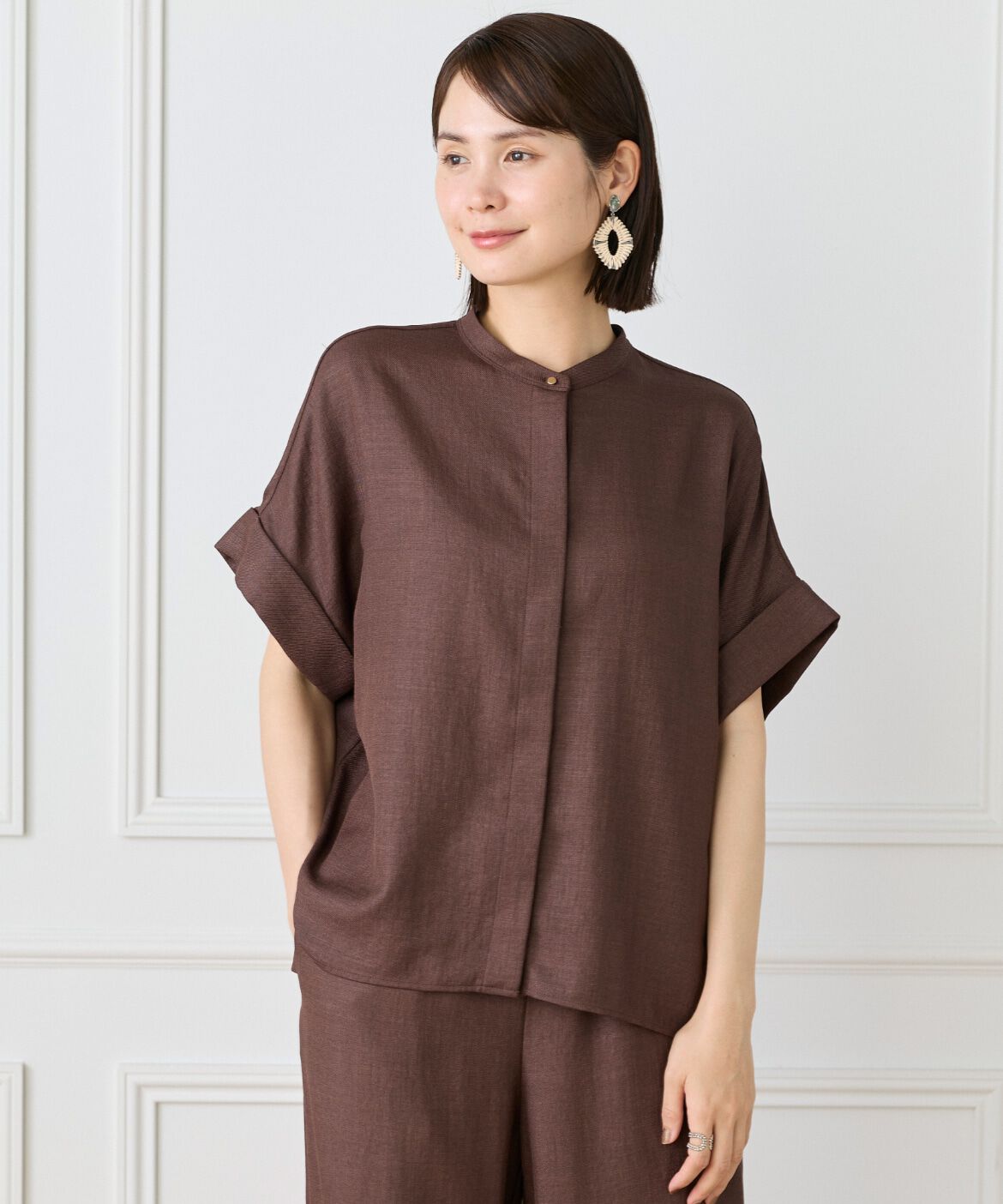 7-IDconcept.「麻調ワイドスリーブブラウス」|シャツ・ブラウス|
