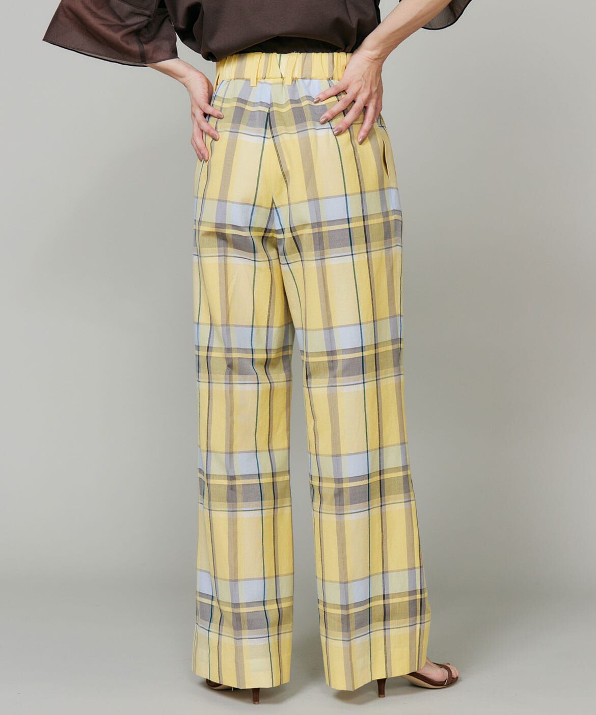 INED「先染めチェックセミワイドパンツ」|その他|
