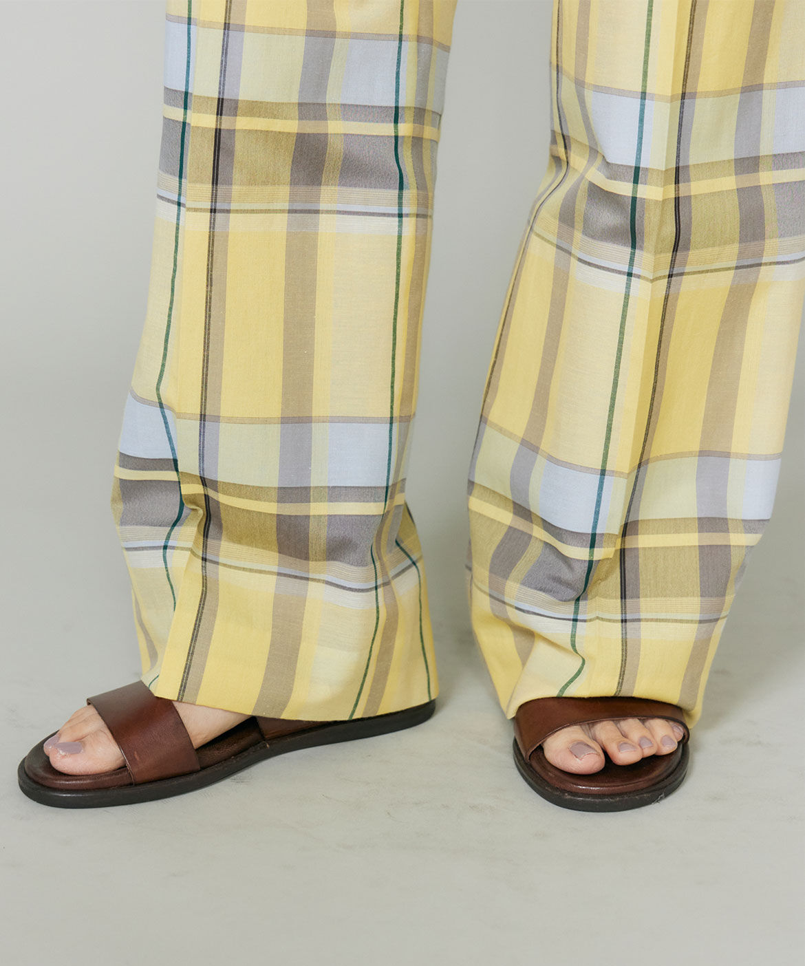 INED「先染めチェックセミワイドパンツ」|その他|