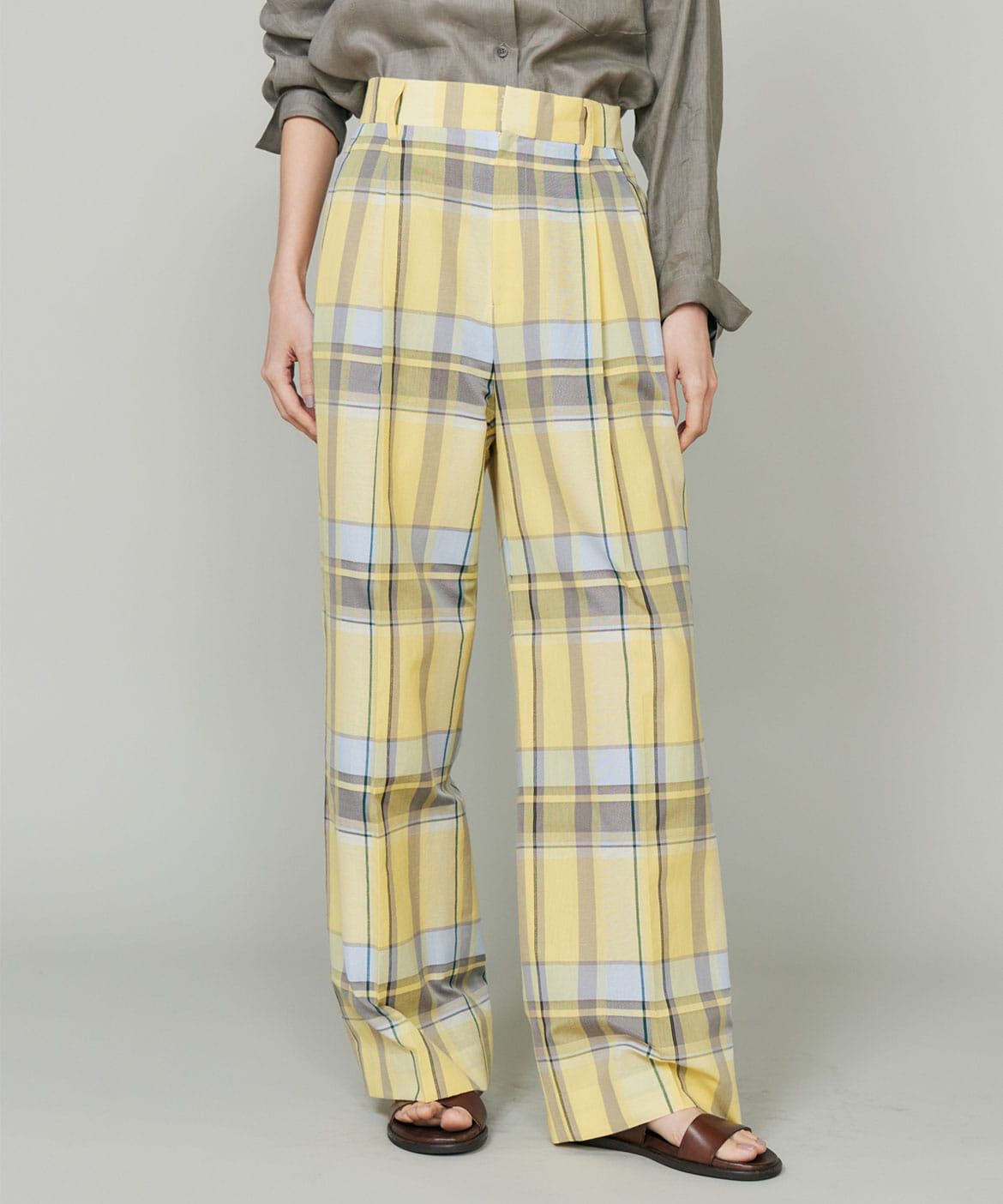 INED「先染めチェックセミワイドパンツ」|その他|