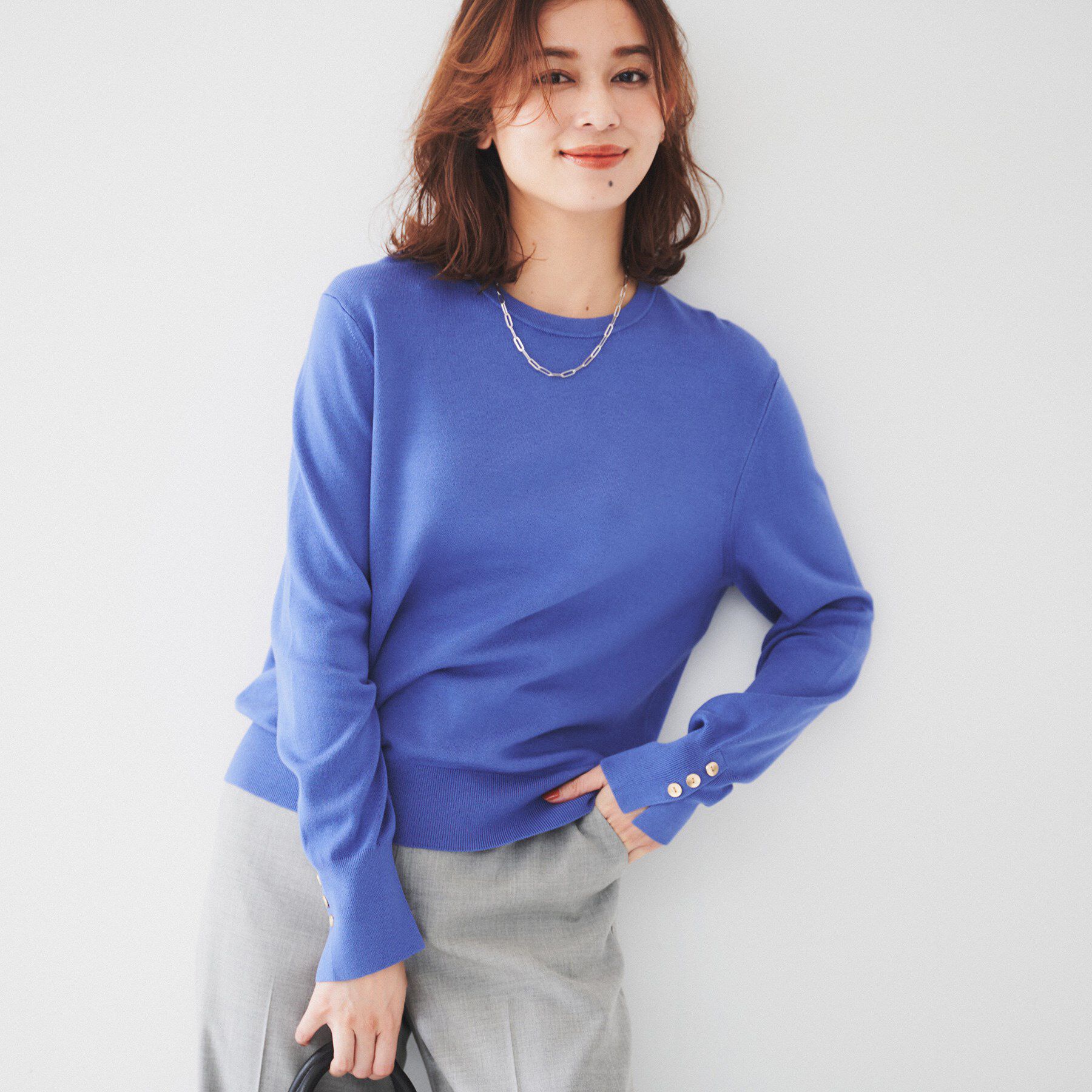 UNTITLED「【アンサンブル可能/6色展開】スパンレーヨン プルオーバーニット」|ニット・セーター|