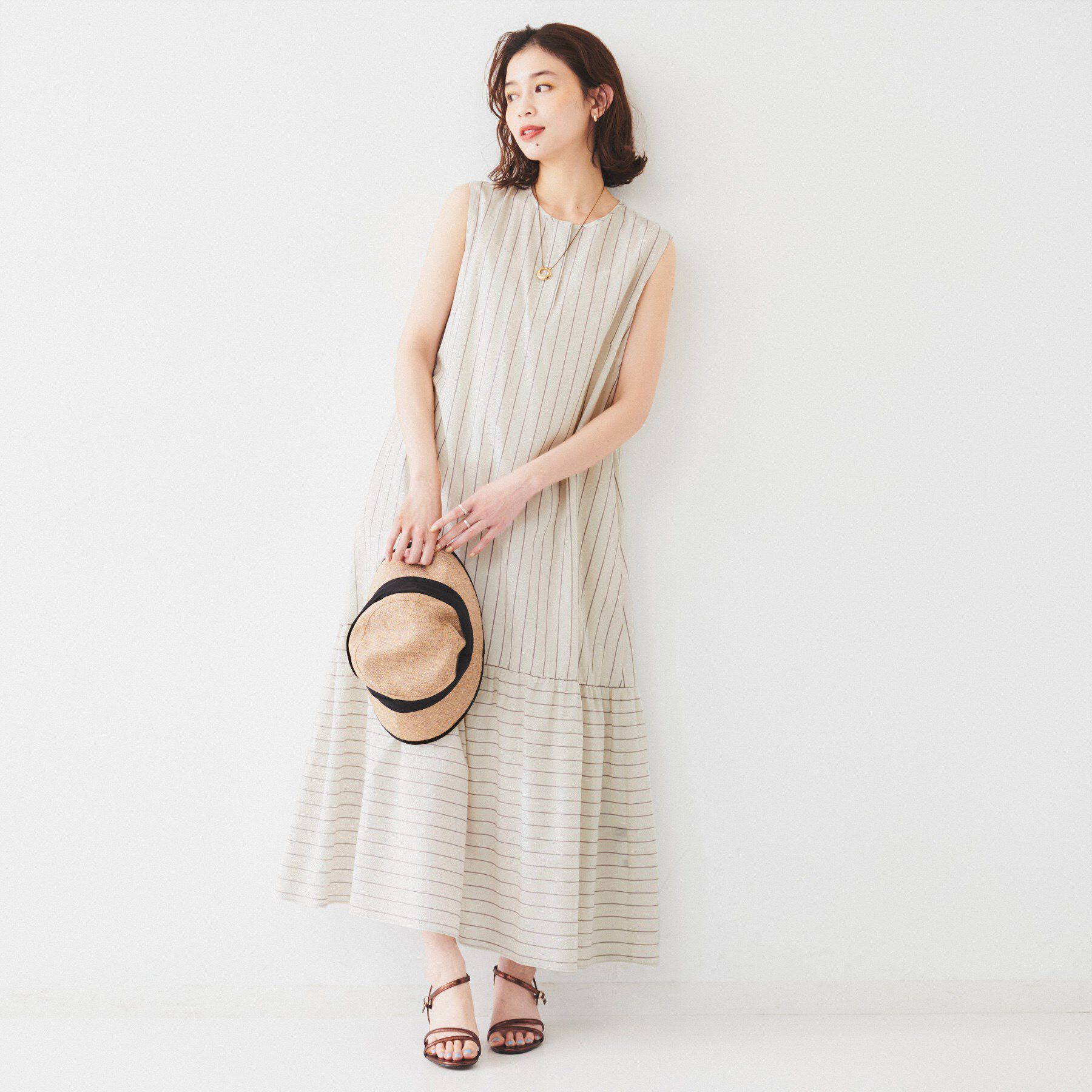 UNTITLED「【洗える/夏ワンピ】ストライプワンピース」|ワンピース|
