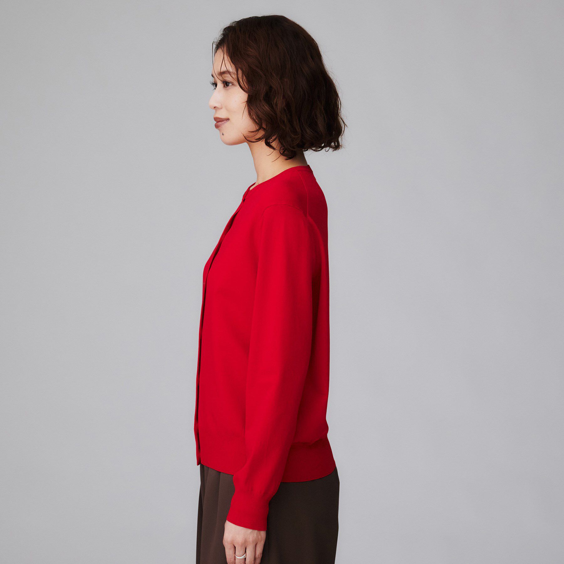 UNTITLED「【アンサンブル可/薄手】ベーシッククルーネックカーディガン」|カーディガン|