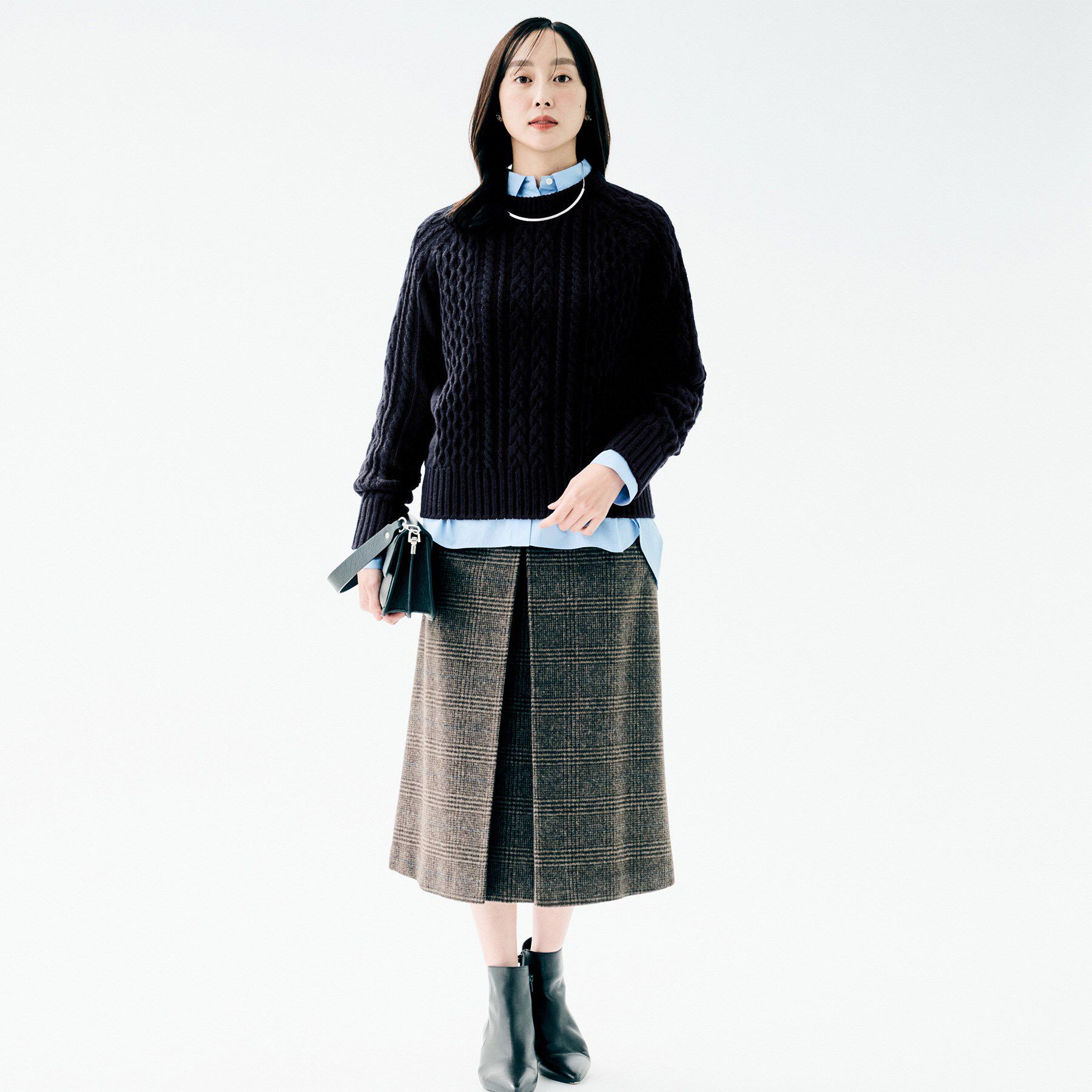 UNTITLED「【洗える】スポンディッシュ ケーブル柄ニット」|ニット・セーター|