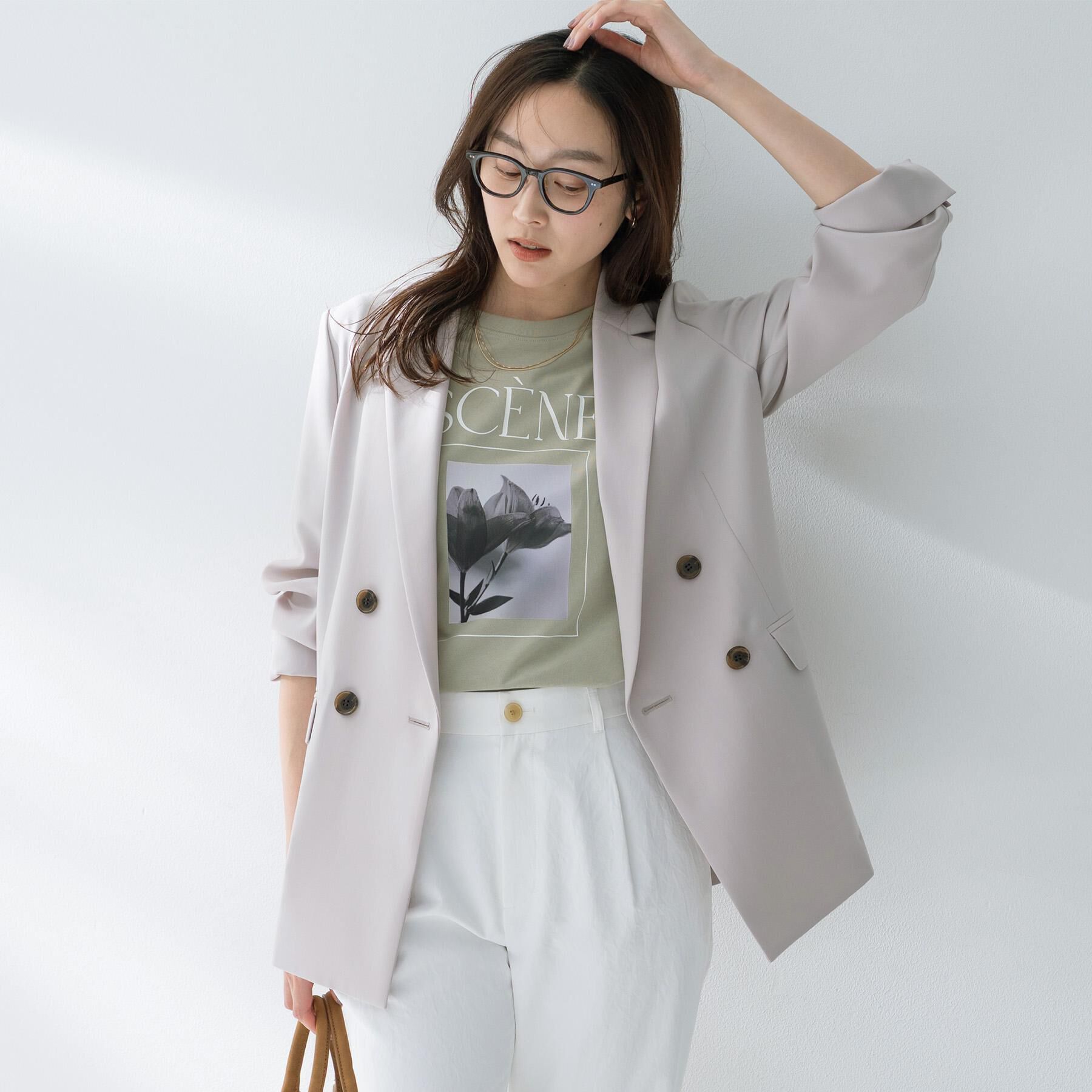 UNTITLED「【UV/接触冷感/洗える】エアリー ダブルブレストジャケット」|テーラードジャケット|