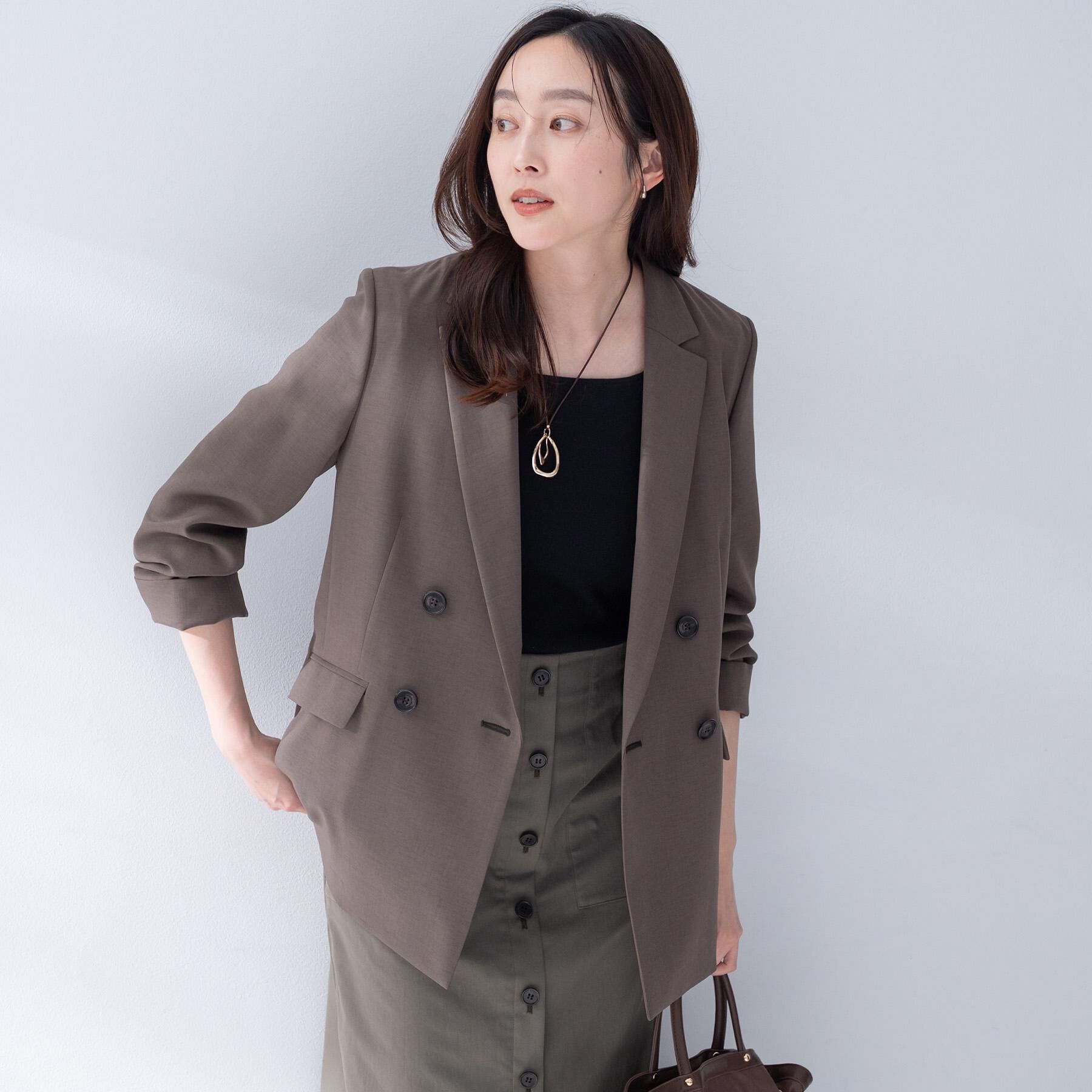 UNTITLED「【UV/接触冷感/洗える】エアリー ダブルブレストジャケット」|テーラードジャケット|