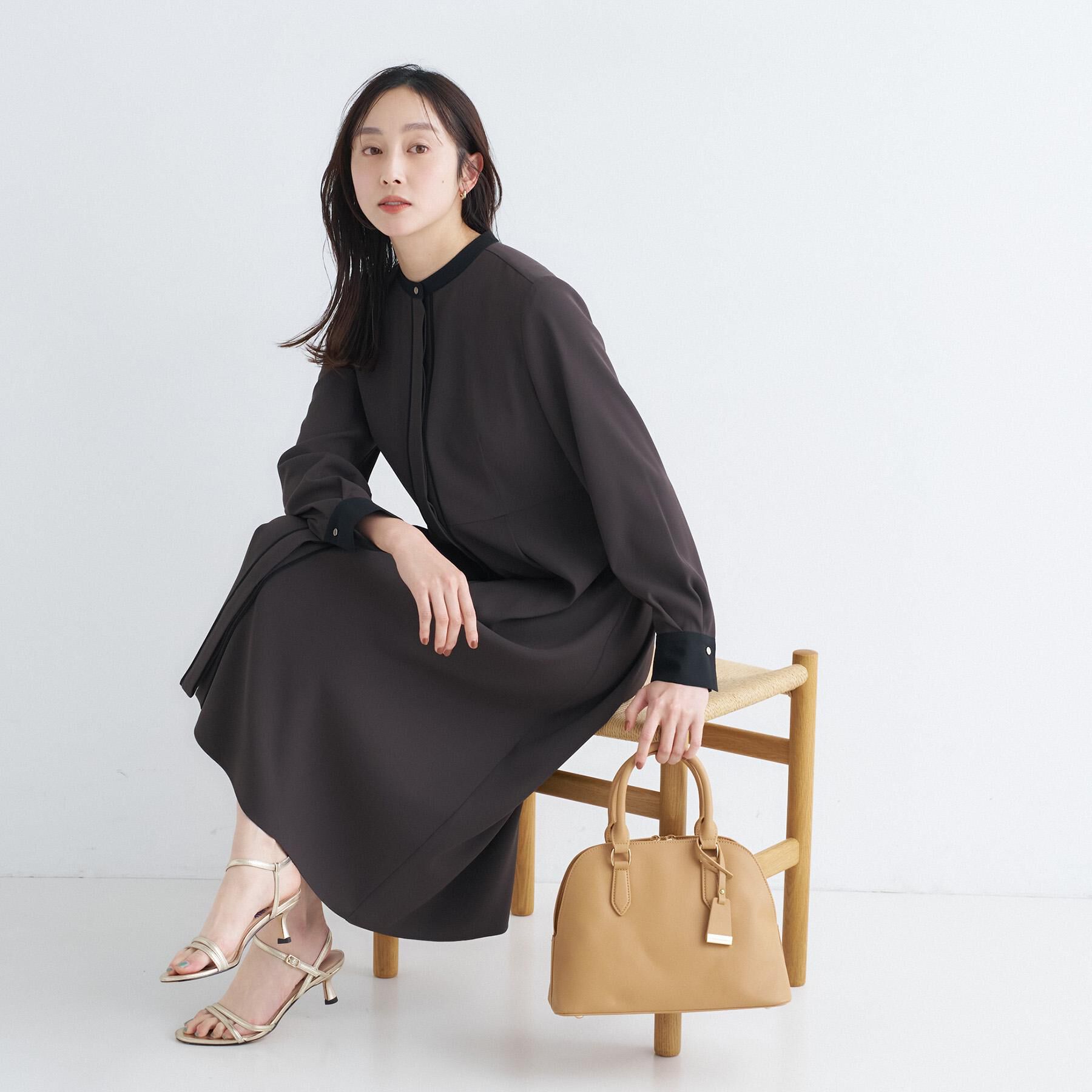 UNTITLED「【洗える/前開き/フォーマル】バイカラー ワンピース」|ワンピース|