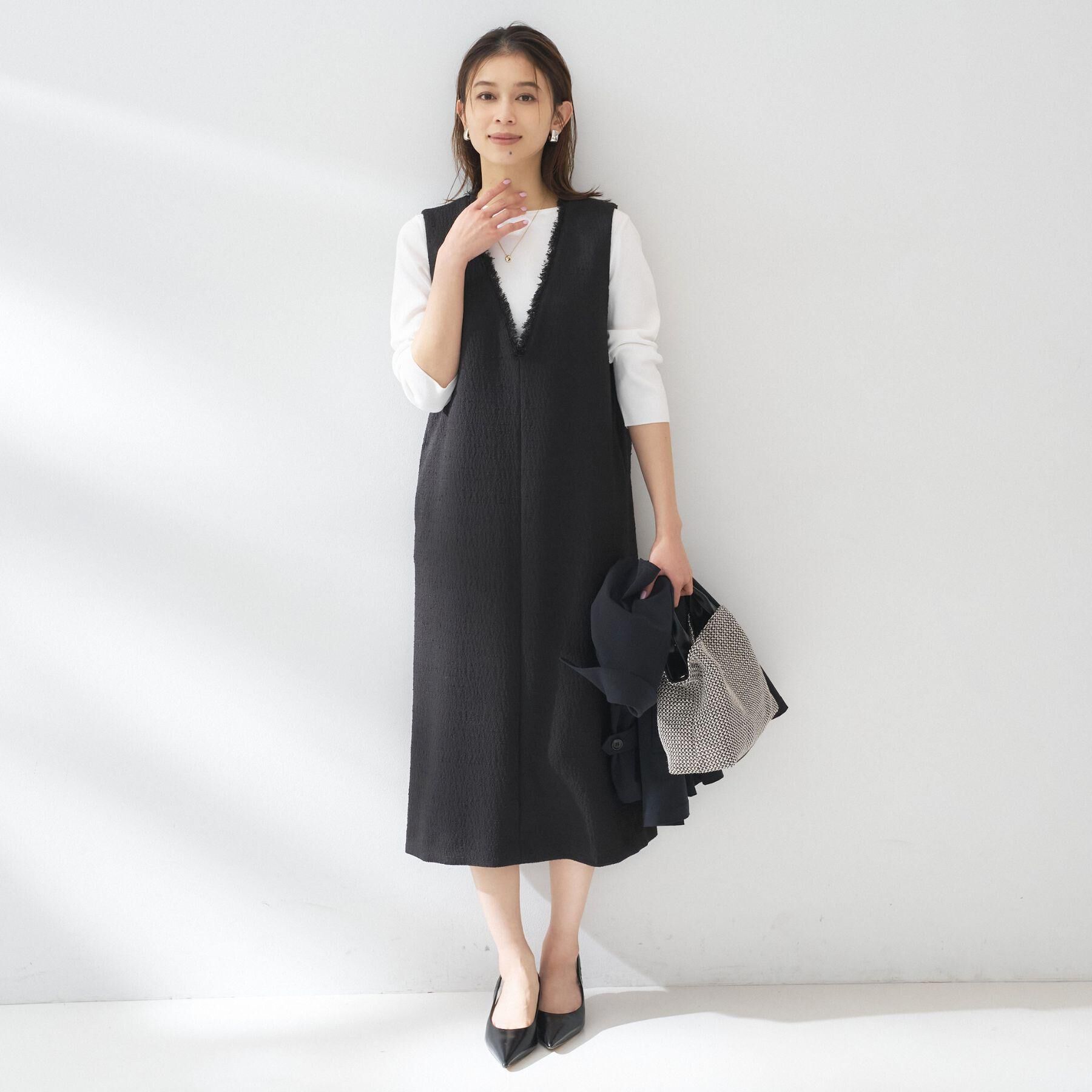 UNTITLED「【洗えるワンピース/カジュアル/ドレッシー】ツイード ジャンパースカート」|ワンピース|