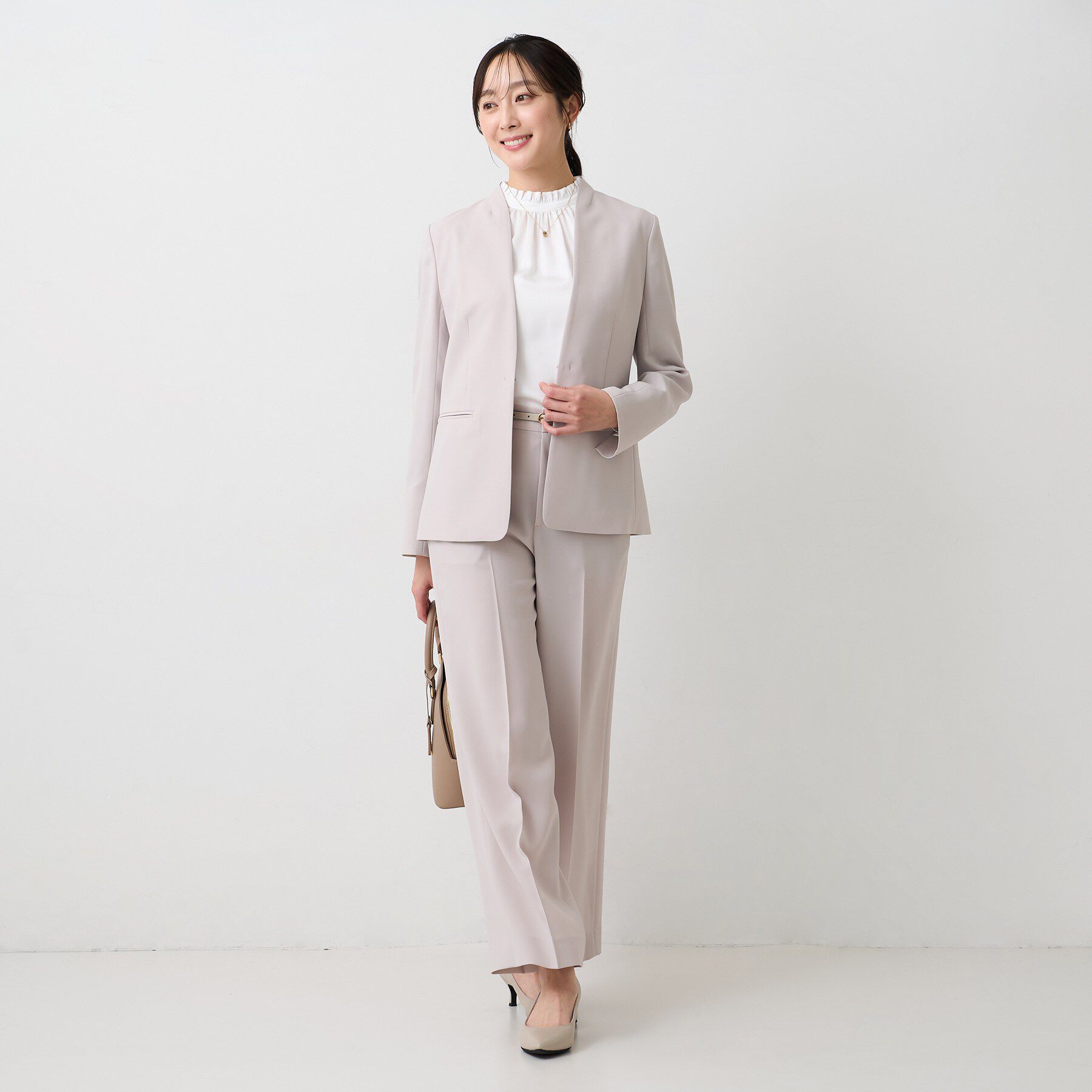 UNTITLED「【UV/接触冷感/スーツ】エアリーノーカラージャケット」|ノーカラージャケット|