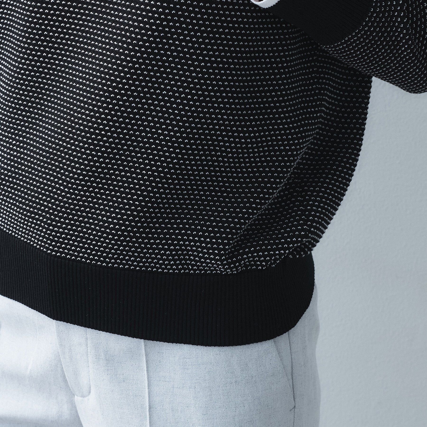 UNTITLED「【アンサンブル可/洗える】配色ハイゲージニットトップス」|ニット・セーター|