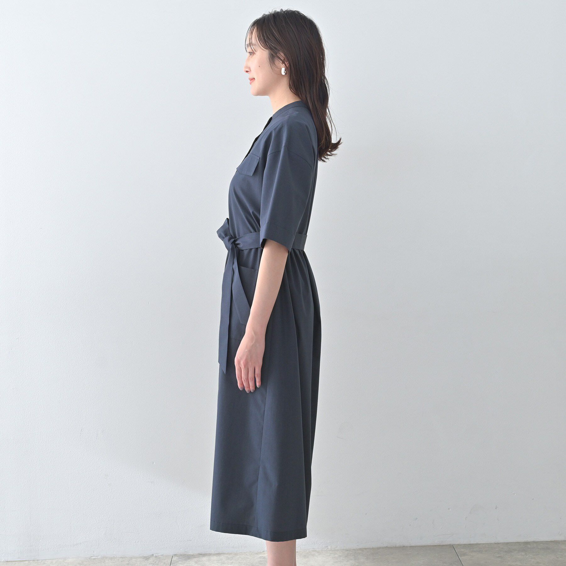 UNTITLED「【洗える/前開きボタン】シャンブレーシャツワンピース」|ワンピース|