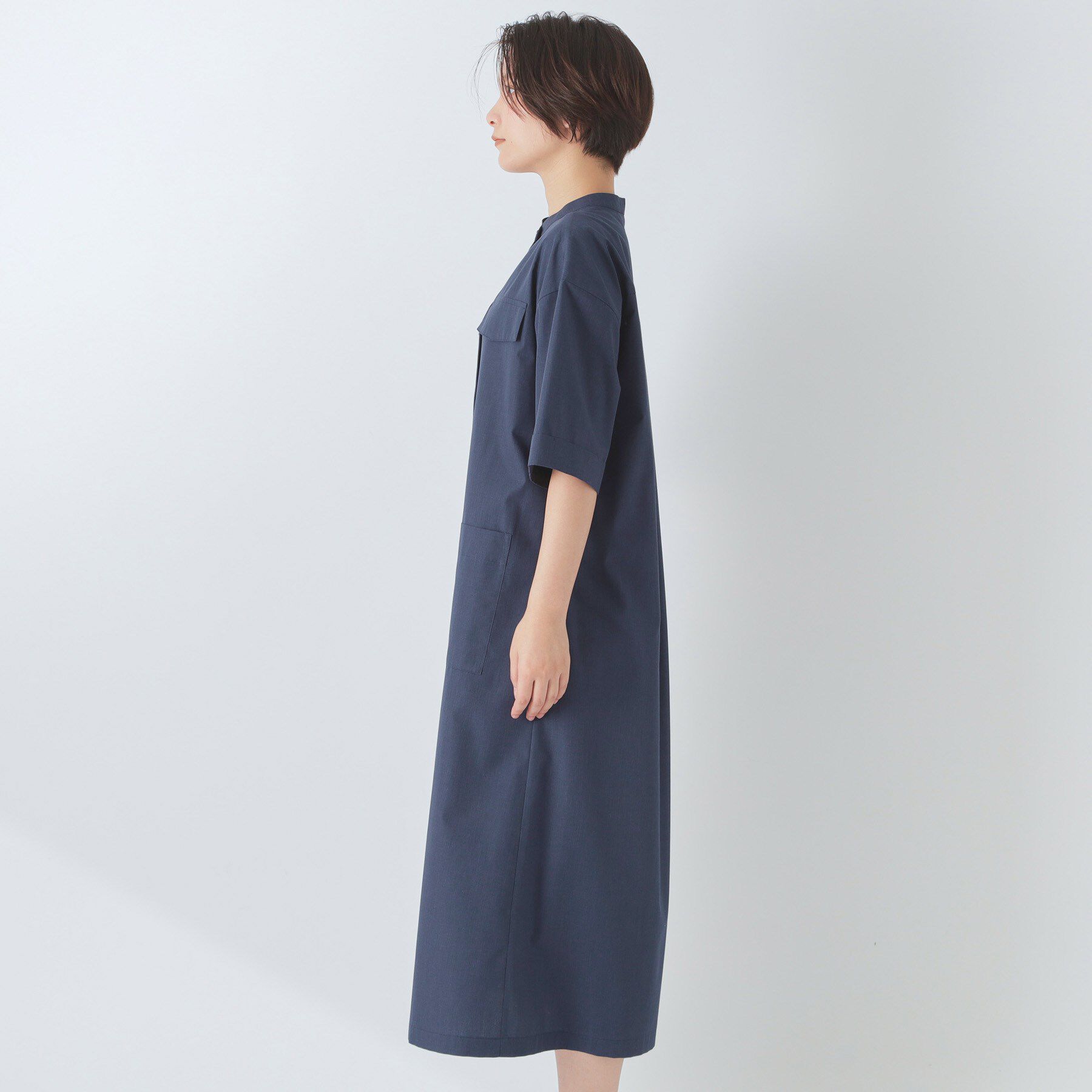 UNTITLED「【洗える/前開きボタン】シャンブレーシャツワンピース」|ワンピース|
