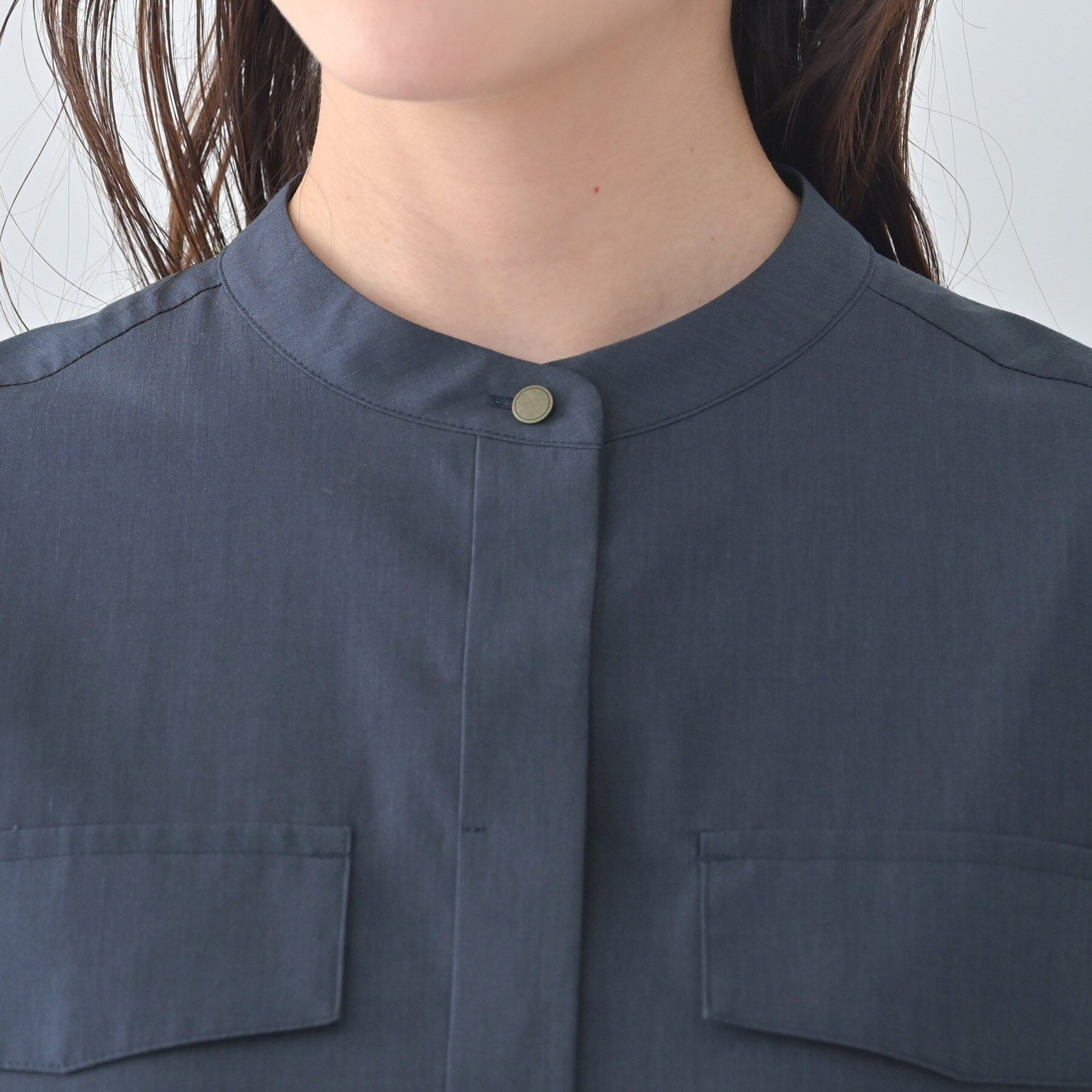 UNTITLED「【洗える/前開きボタン】シャンブレーシャツワンピース」|ワンピース|