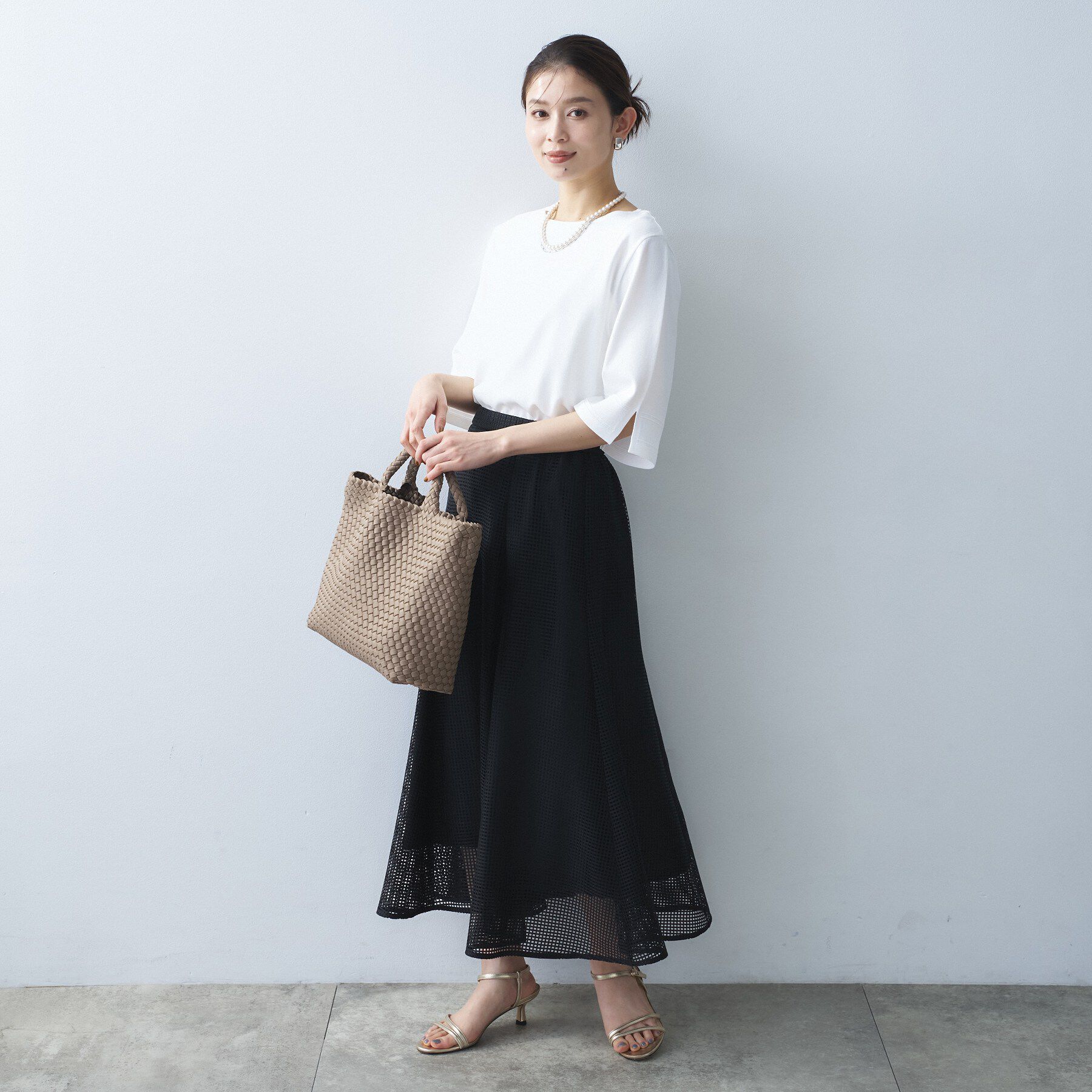 UNTITLED「【古畑星夏さん着用/洗える/後ろウエストゴム】スクエアメッシュスカート」|スカート|