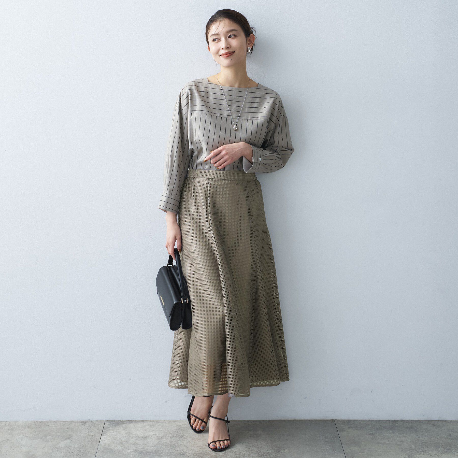 UNTITLED「【古畑星夏さん着用/洗える/後ろウエストゴム】スクエアメッシュスカート」|スカート|