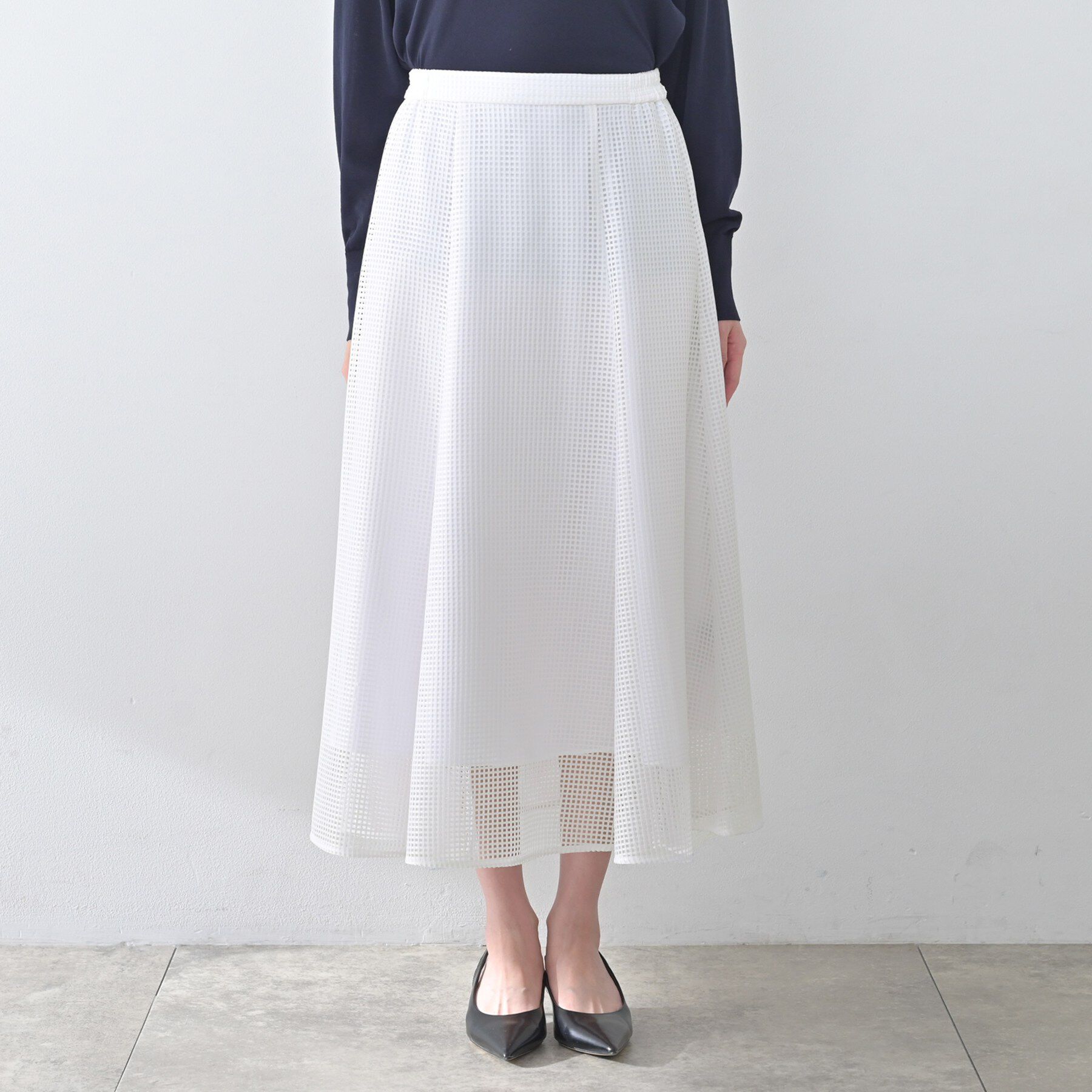 UNTITLED「【古畑星夏さん着用/洗える/後ろウエストゴム】スクエアメッシュスカート」|スカート|