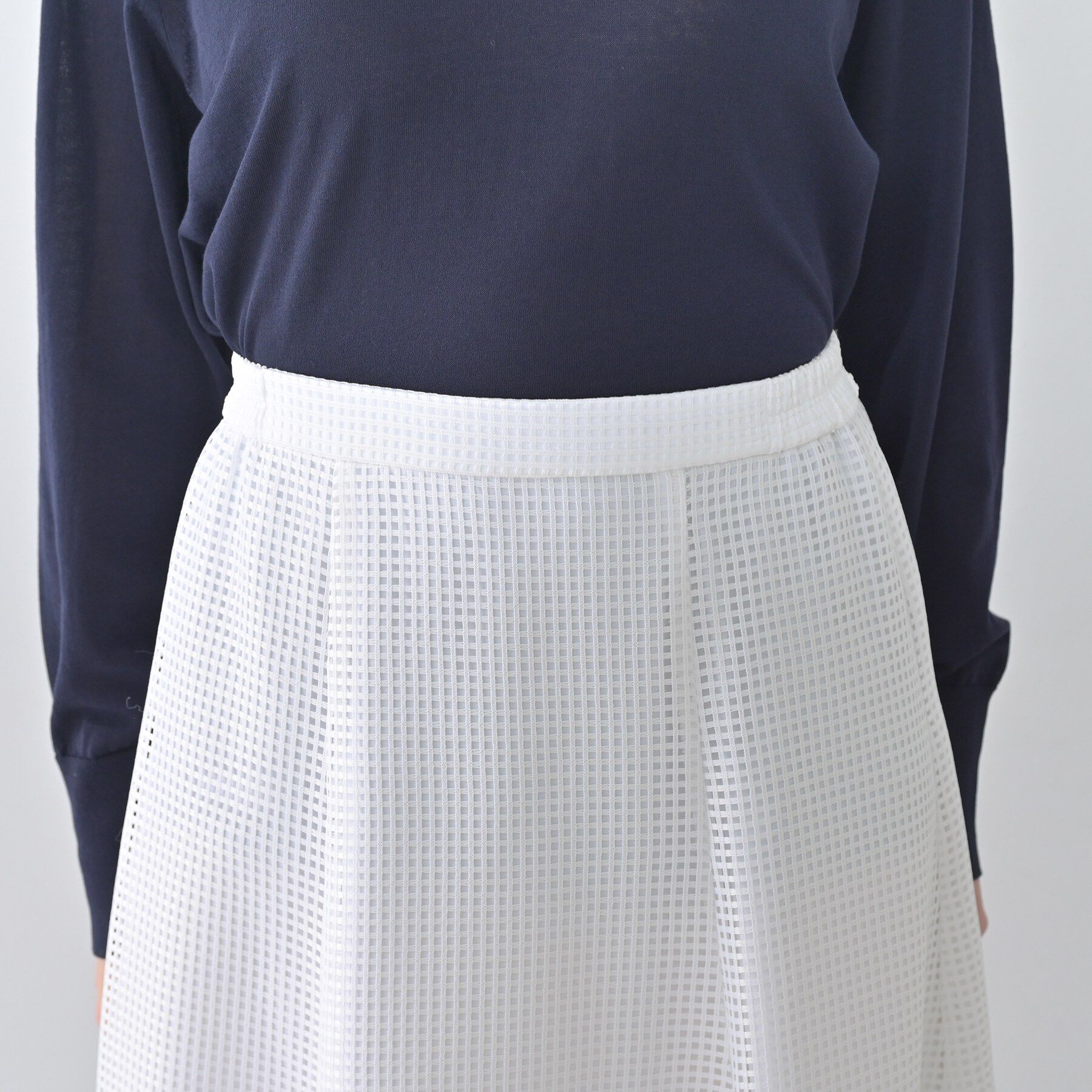 UNTITLED「【古畑星夏さん着用/洗える/後ろウエストゴム】スクエアメッシュスカート」|スカート|