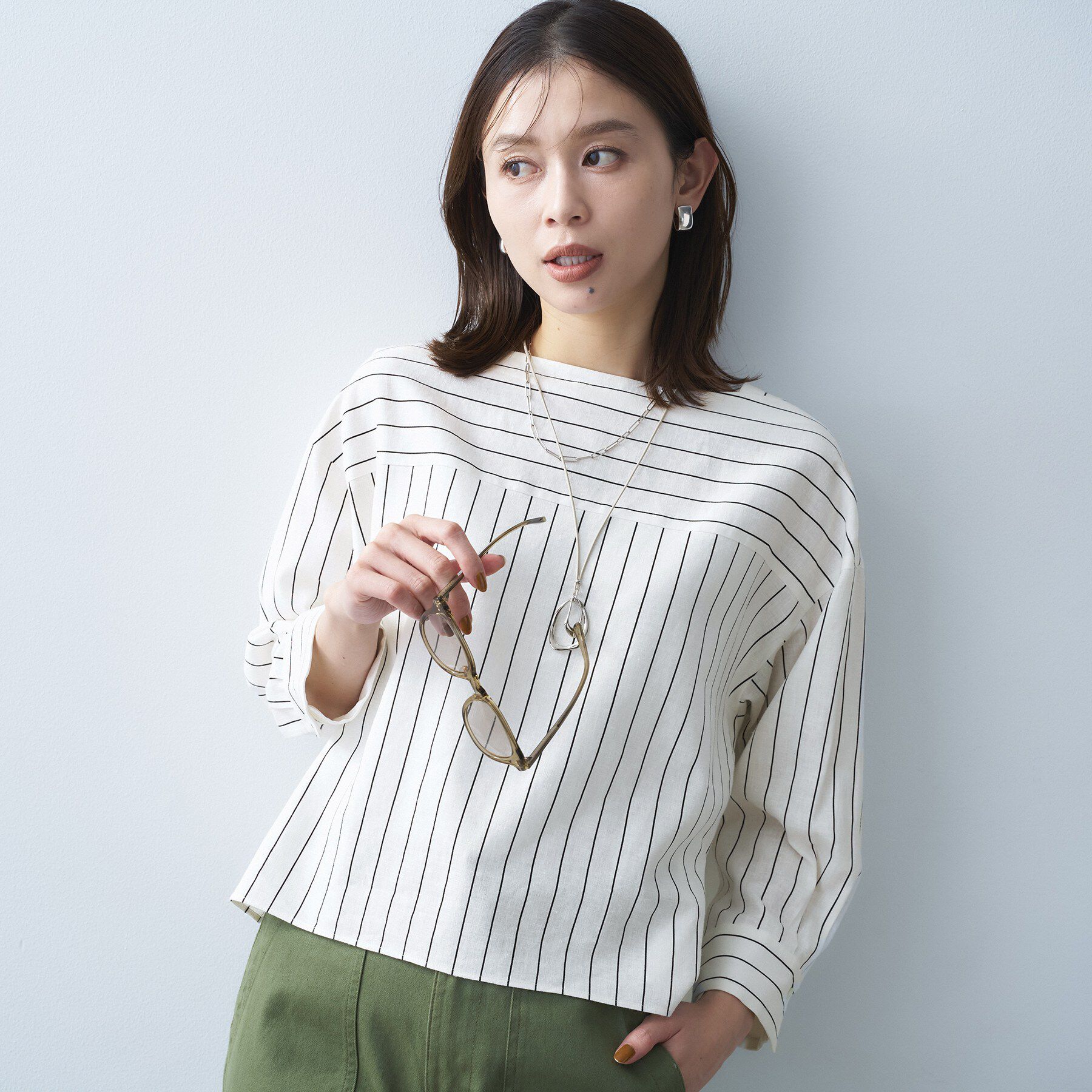 UNTITLED「【洗える/6分袖】ボートネックブラウス」|シャツ・ブラウス|