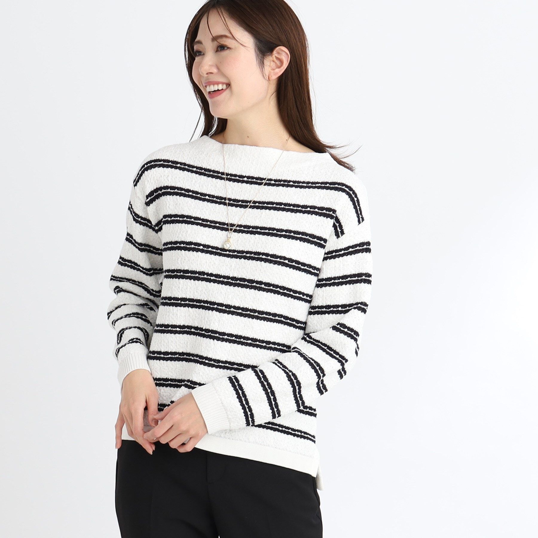 Reflect「ボートネックボーダーニット」|ニット・セーター|