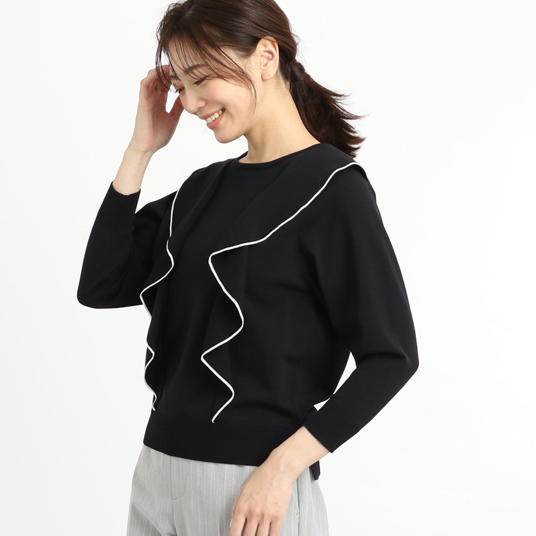 Reflect「ラッフルフリルプルオーバーニット」|ニット・セーター|