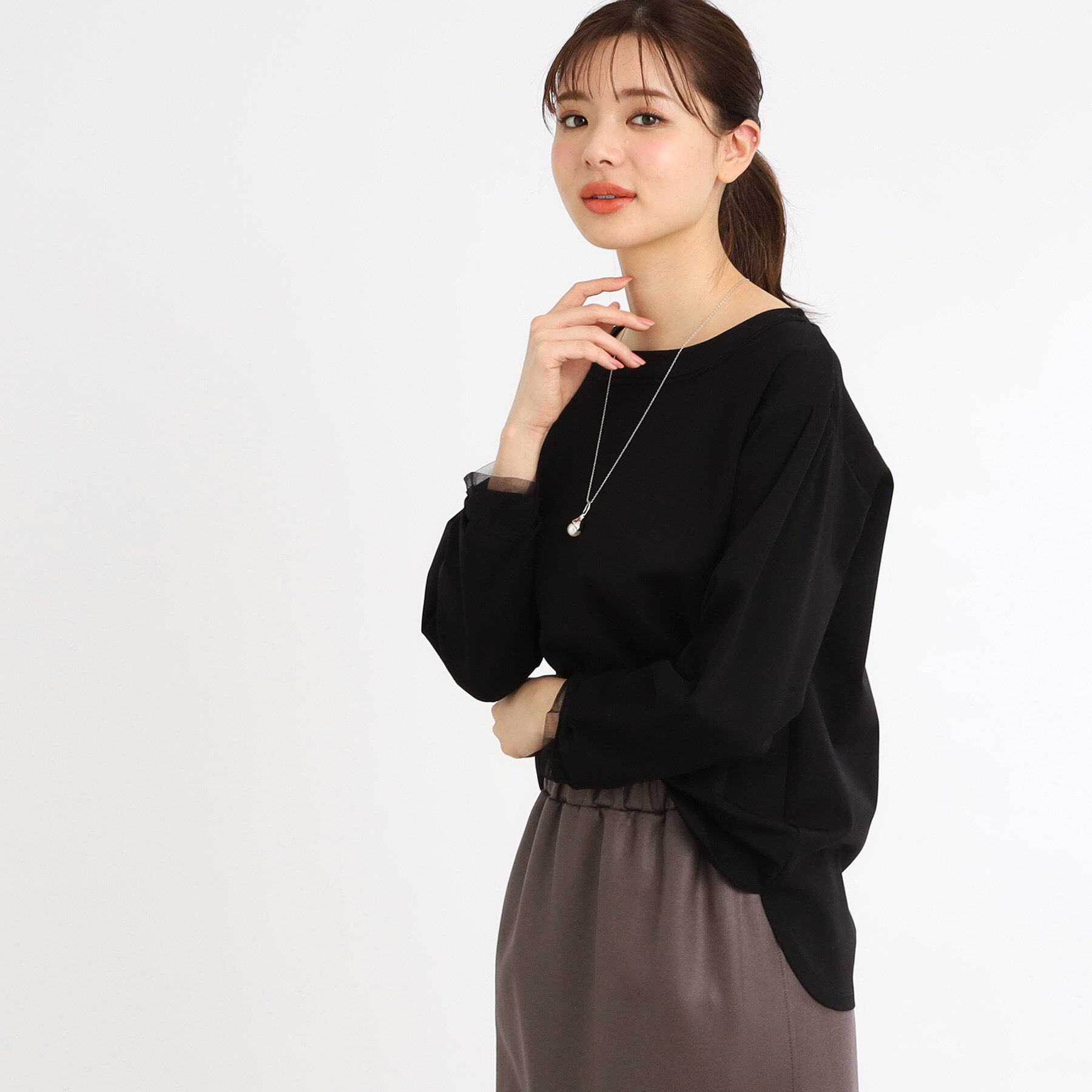 Reflect「【E‐QUALITY／手洗い可】チュールディティールプルオーバー」|Tシャツ・カットソー|