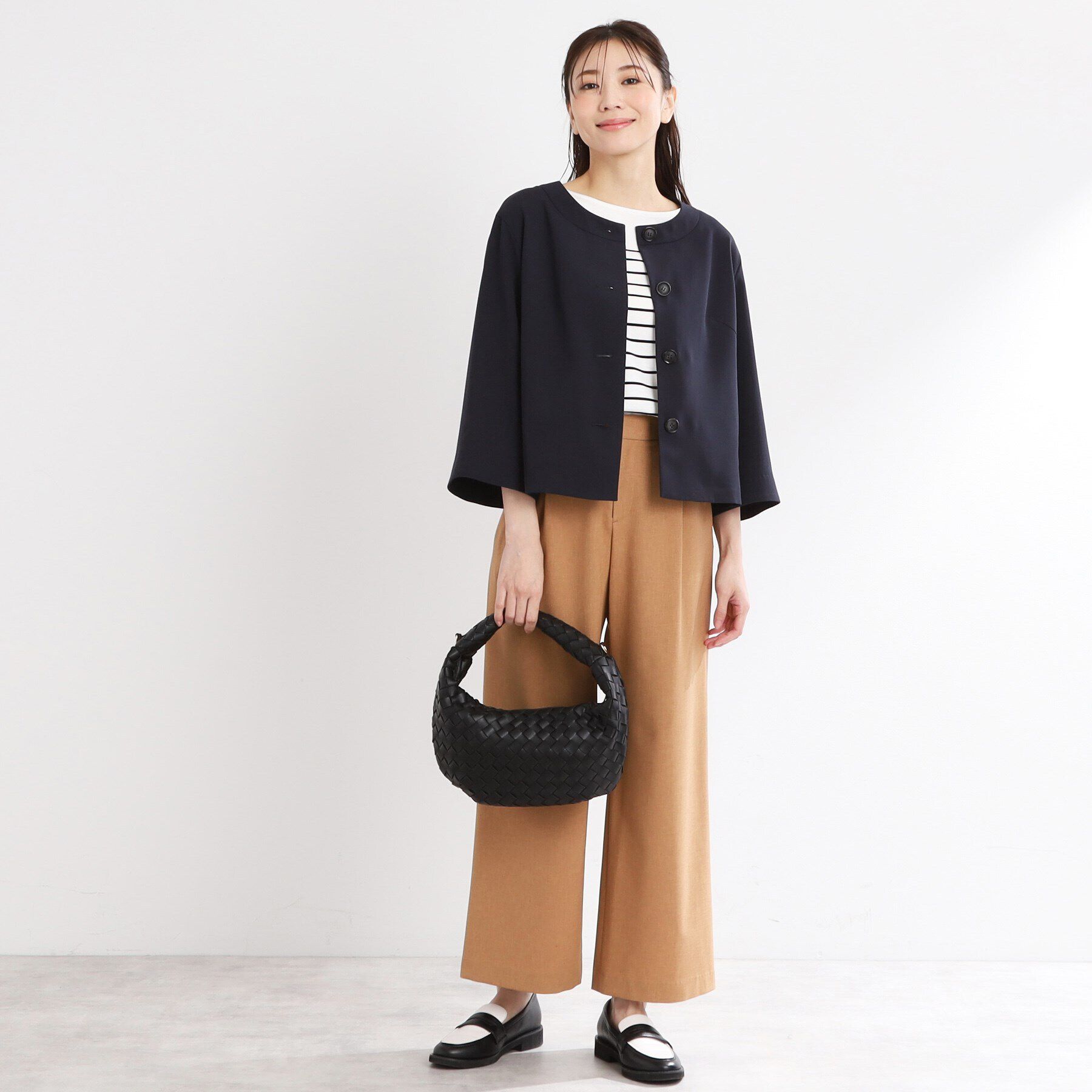 Reflect「【UVカット／接触冷感／洗える／セットアップ可】クルーネックジャケット」|ノーカラージャケット|