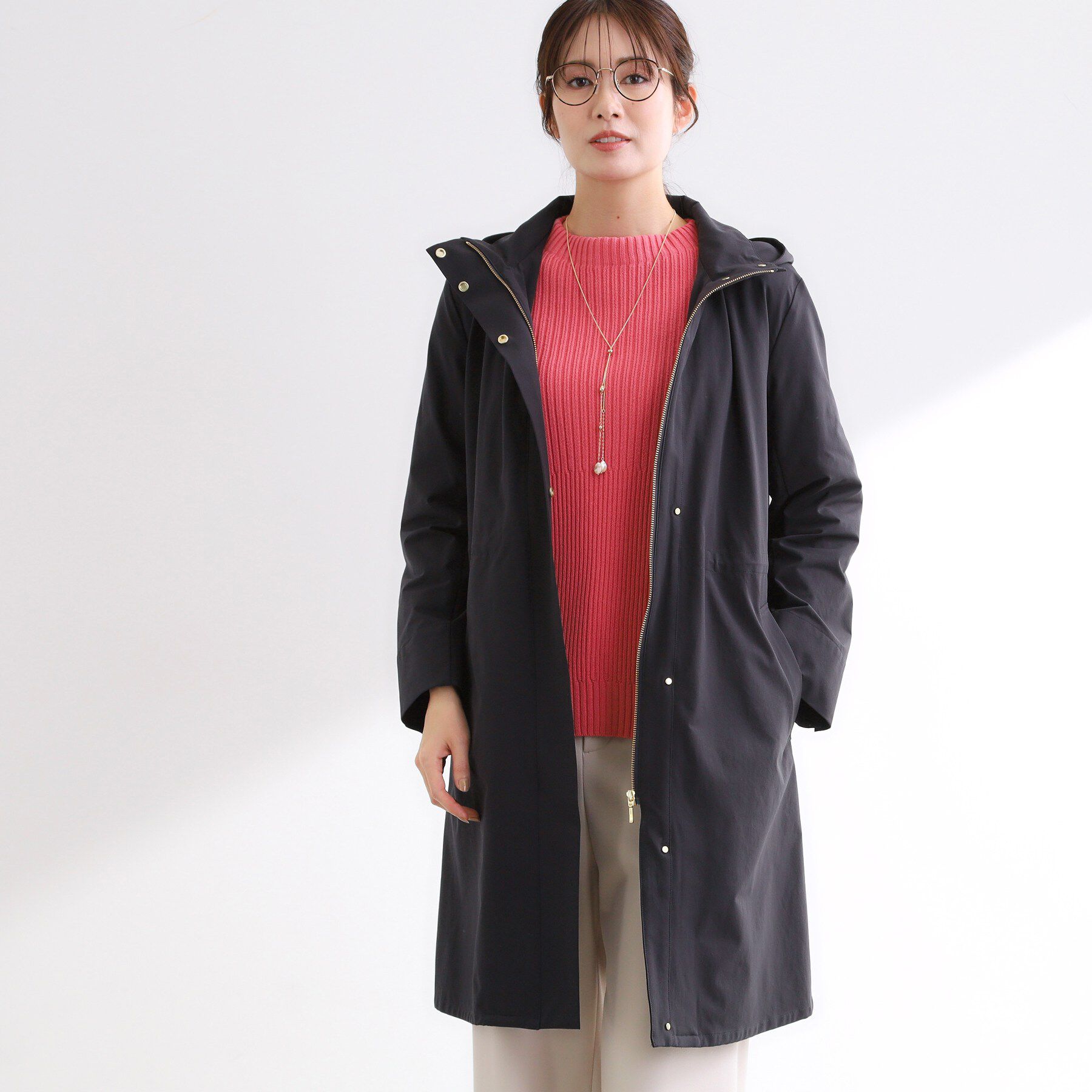 Reflect「【中綿ライナー付き】ライナー付きフーデッドロングコート」|その他|ネイビー(094)