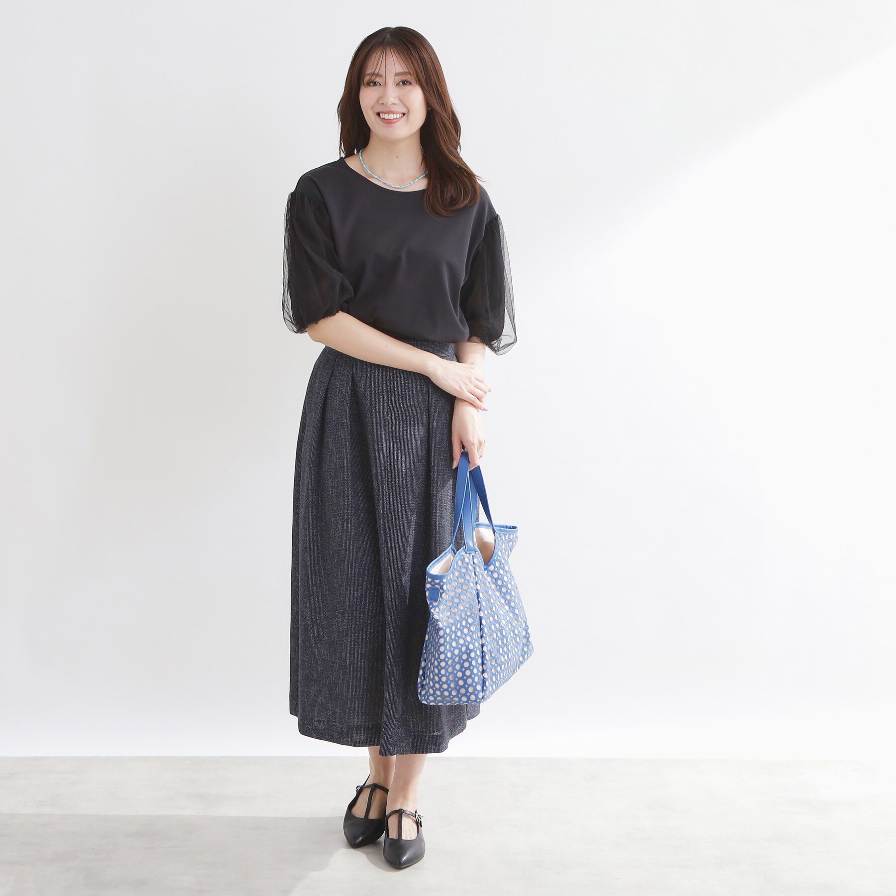 Reflect「【UVカット／接触冷感／吸水速乾】チュールスリーブプルオーバー」|Tシャツ・カットソー|