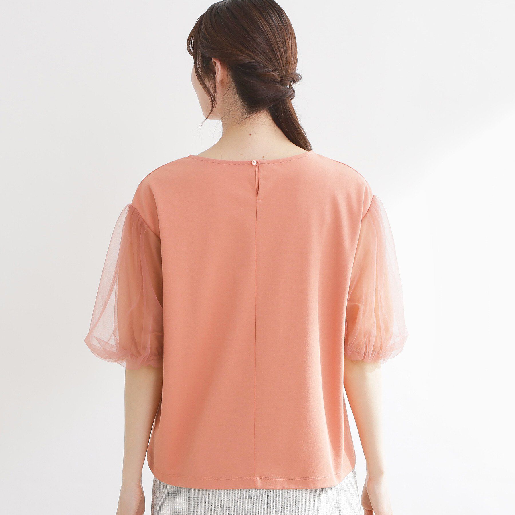 Reflect「【UVカット／接触冷感／吸水速乾】チュールスリーブプルオーバー」|Tシャツ・カットソー|