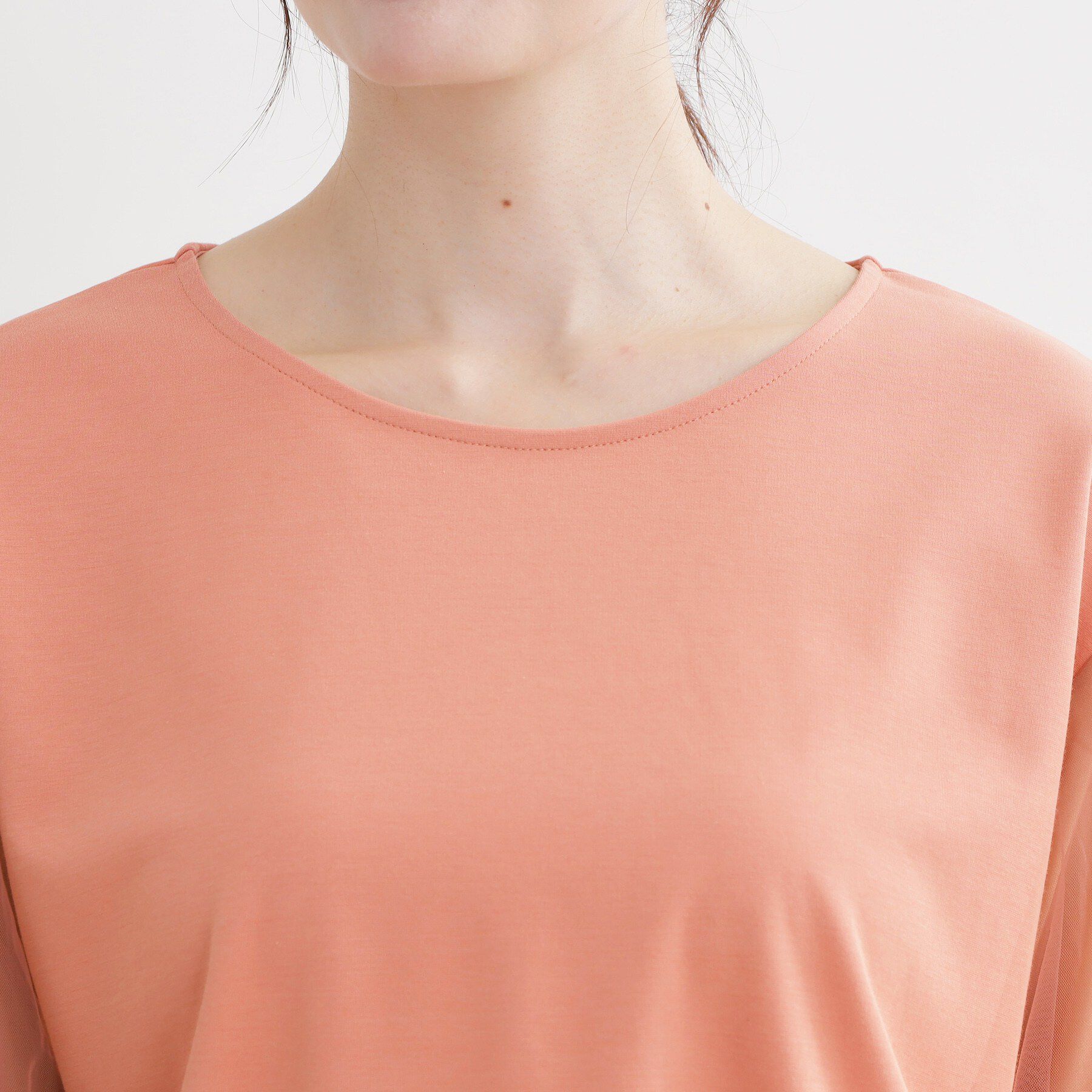 Reflect「【UVカット／接触冷感／吸水速乾】チュールスリーブプルオーバー」|Tシャツ・カットソー|