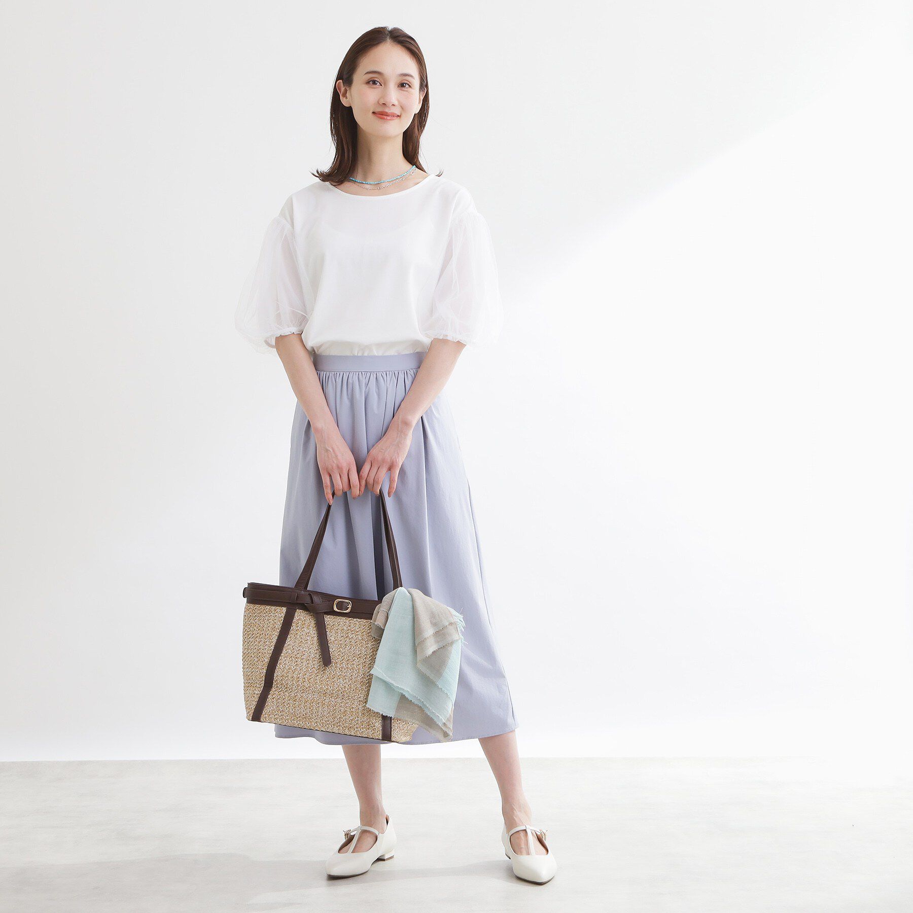 Reflect「【UVカット／接触冷感／吸水速乾】チュールスリーブプルオーバー」|Tシャツ・カットソー|