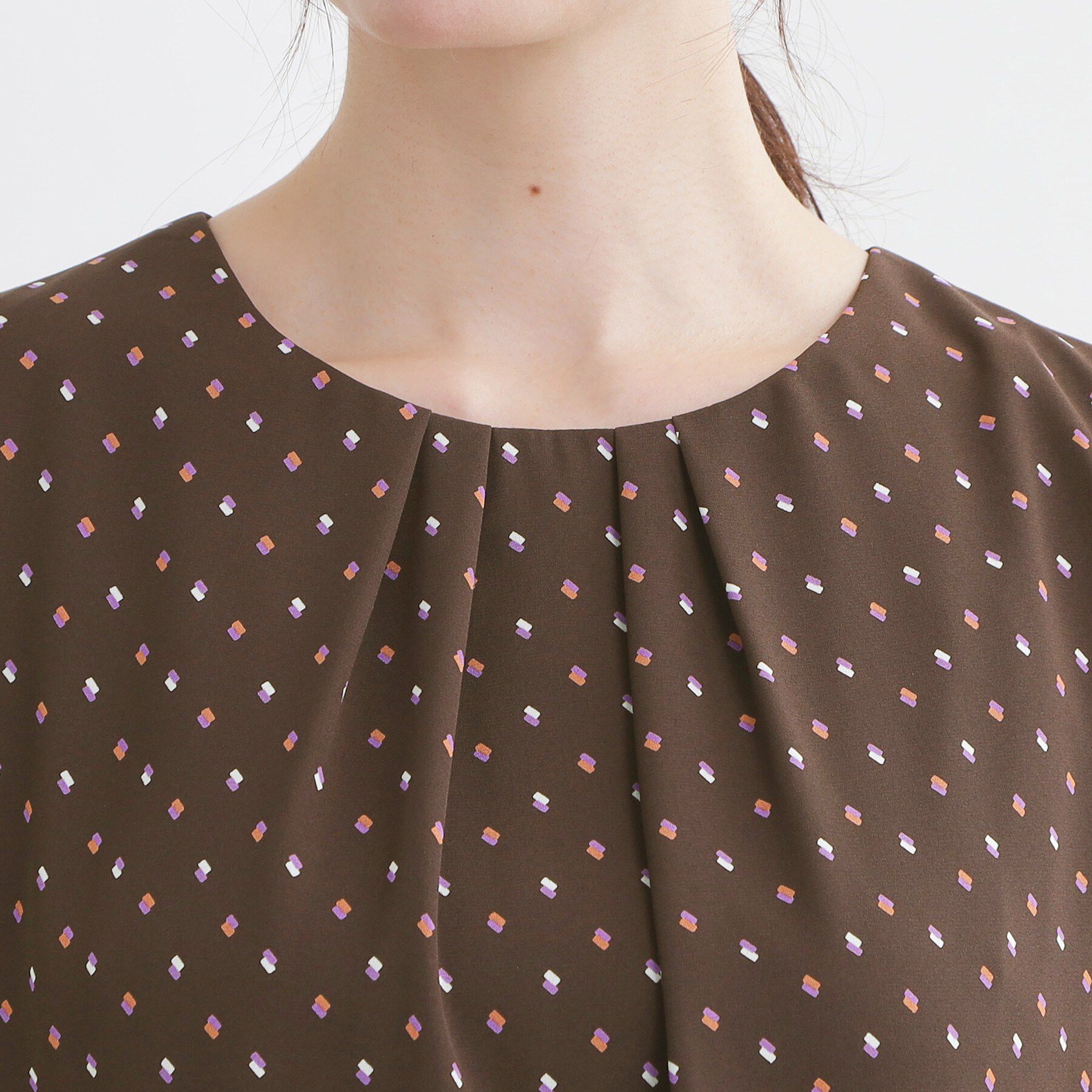 Reflect「小紋柄ジョーゼットワンピース」|ワンピース|