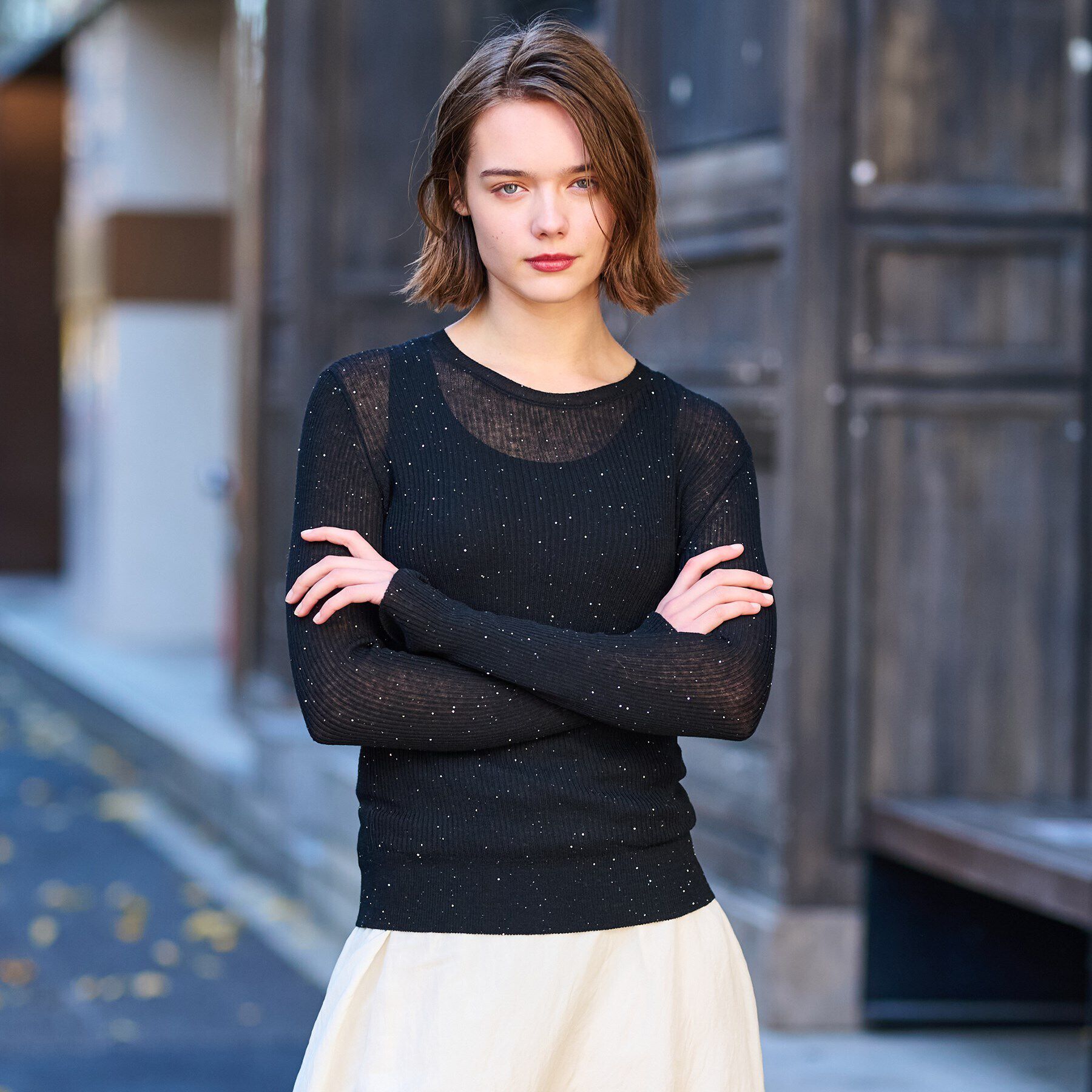 DRESSTERIOR「【エアリー素材/華やか】スパンコールシアーニット」|ニット・セーター|