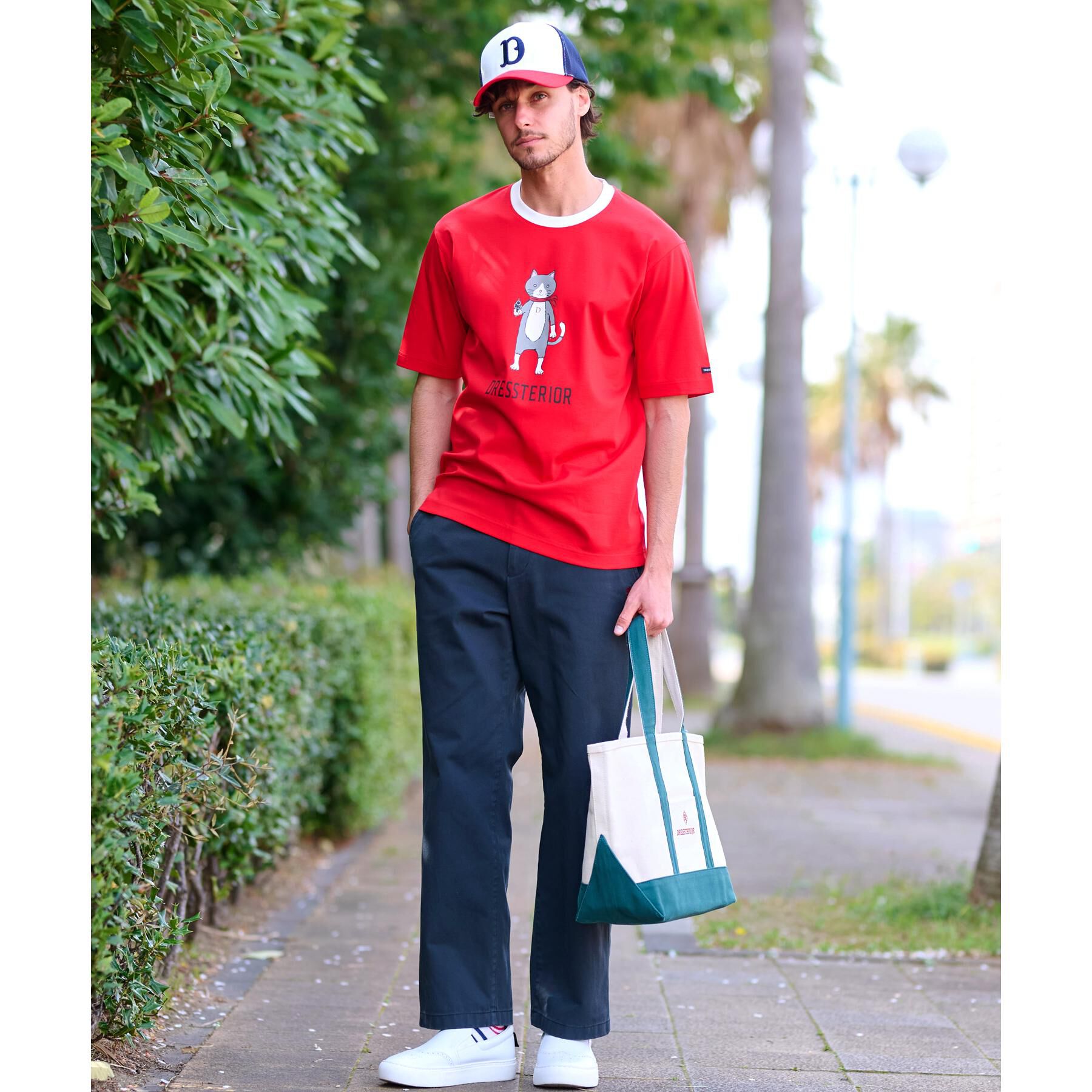 DRESSTERIOR「【接触冷感／抗菌防臭／消臭】ICE CLEAR COTTON キャットTシャツ」|Tシャツ・カットソー|