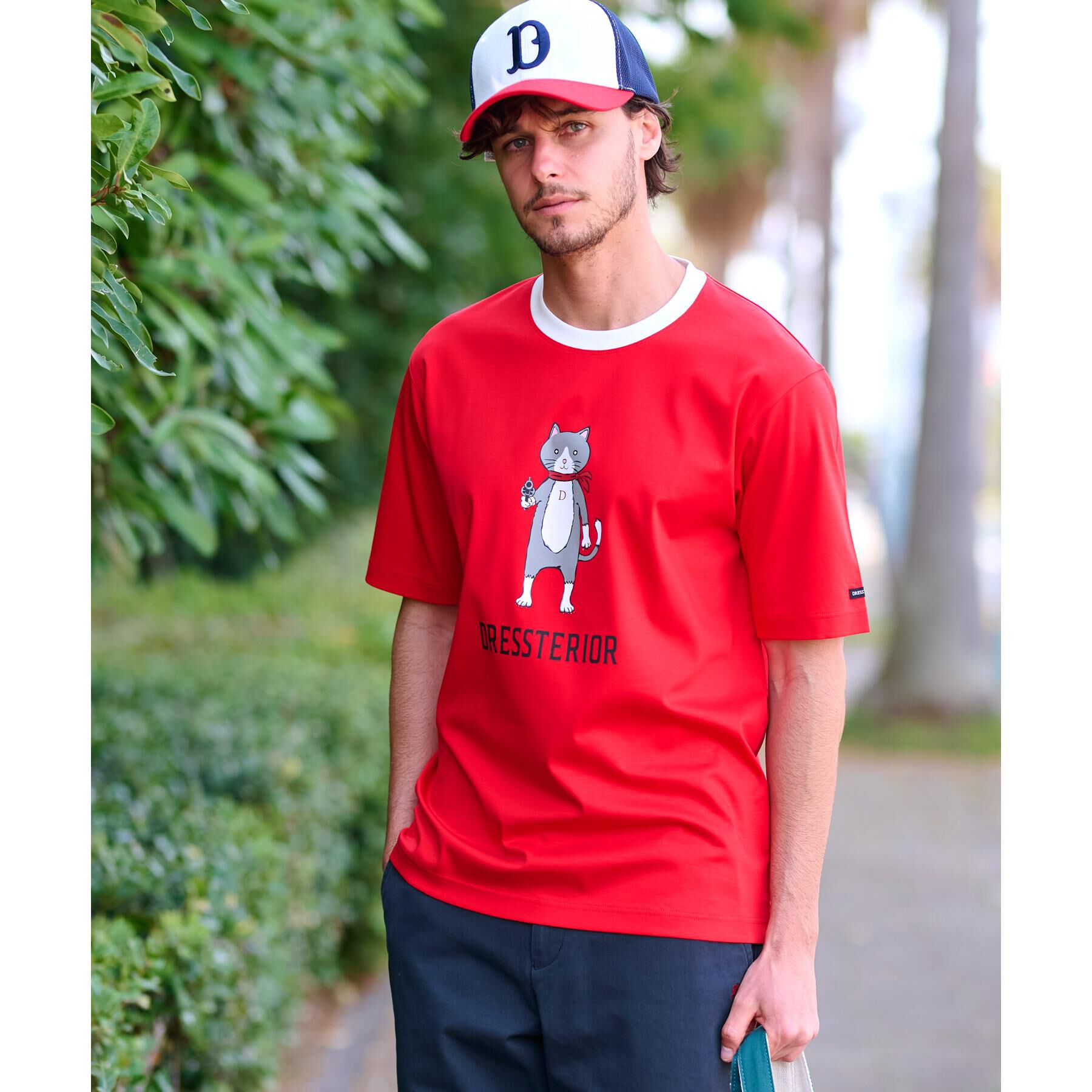 DRESSTERIOR「【接触冷感／抗菌防臭／消臭】ICE CLEAR COTTON キャットTシャツ」|Tシャツ・カットソー|