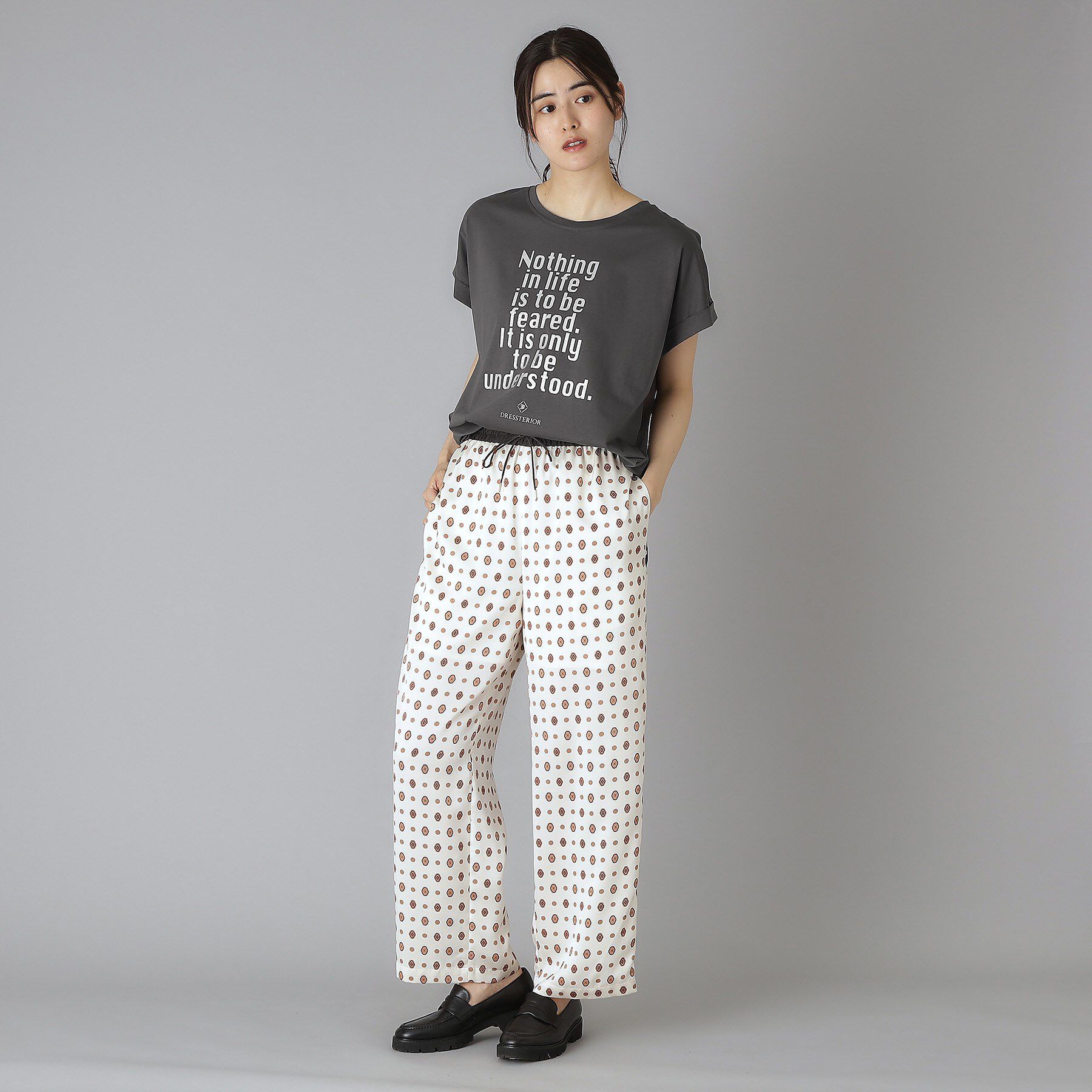 DRESSTERIOR「箔PTドルマンスリーブロゴTシャツ」|Tシャツ・カットソー|