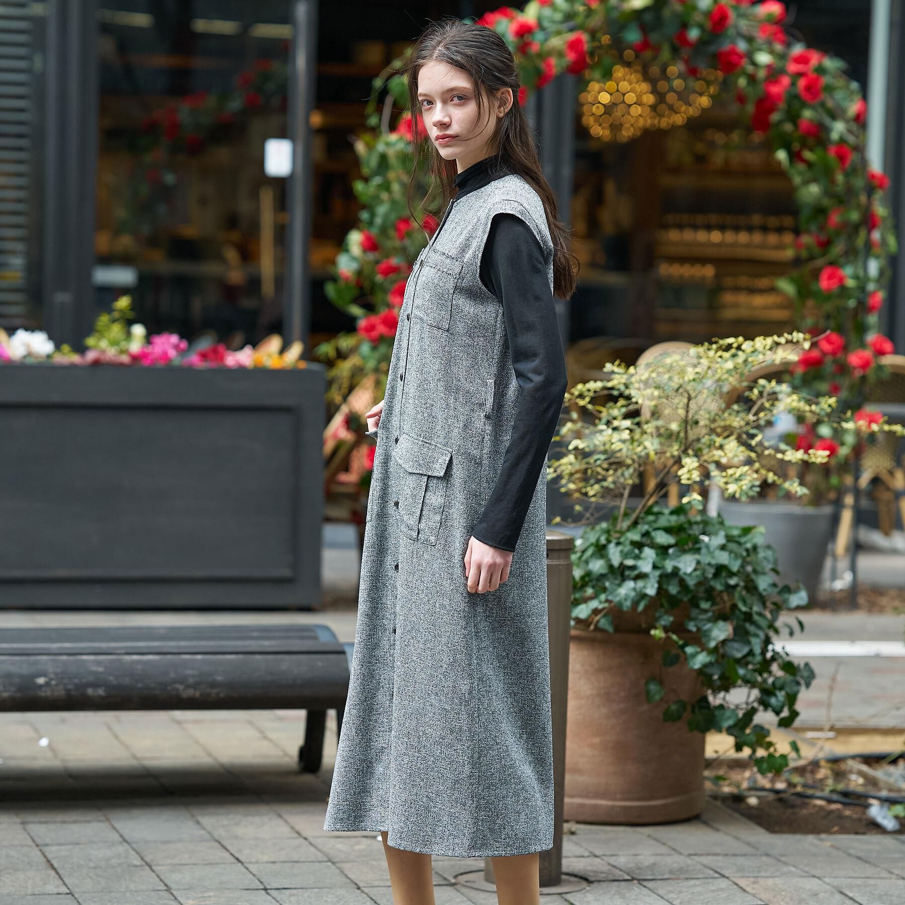 DRESSTERIOR「ウォッシャブル ツイードライク ワンピース」|ワンピース|