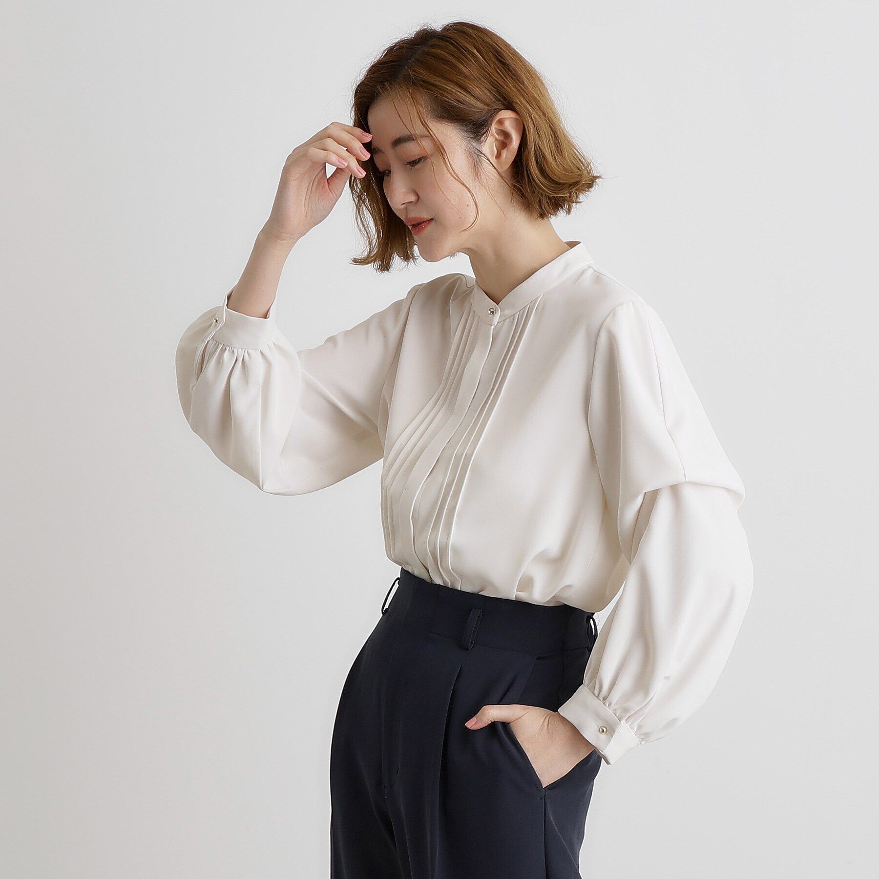 grove「2WAYタックスリーブブラウス」|シャツ・ブラウス|